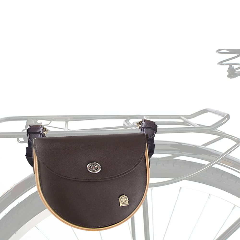 TentHome Fahrrad Gepäckträgertasche Hinten Klein Satteltasche Retro Leder Fahrradtasche für Gepäckträger Seitentasche Einzeltasche 2in1 Umhängetasche, Schwarz S von TentHome