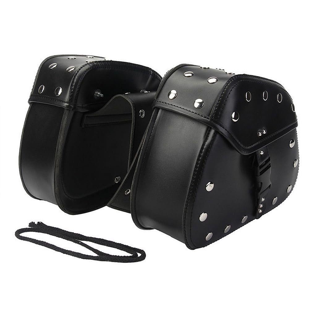 TentHome Fahrrad Gepäckträgertasche Leder Vintage Seitentaschen Dreieckige Doppelgepäckträgertasche Motorrad Schwingentasche PU Ledertasche Fahrradtasche Gepäck Werkzeugstasche Schwarz mit Nieten TentHome Fahrrad Gepäckträgertasche Leder Vintage Seitentaschen Dreieckige Doppelgepäckträgertasche Motorrad Schwingentasche PU Ledertasche Fahrradtasche Gepäck Werkzeugstasche Schwarz mit Nieten von TentHome