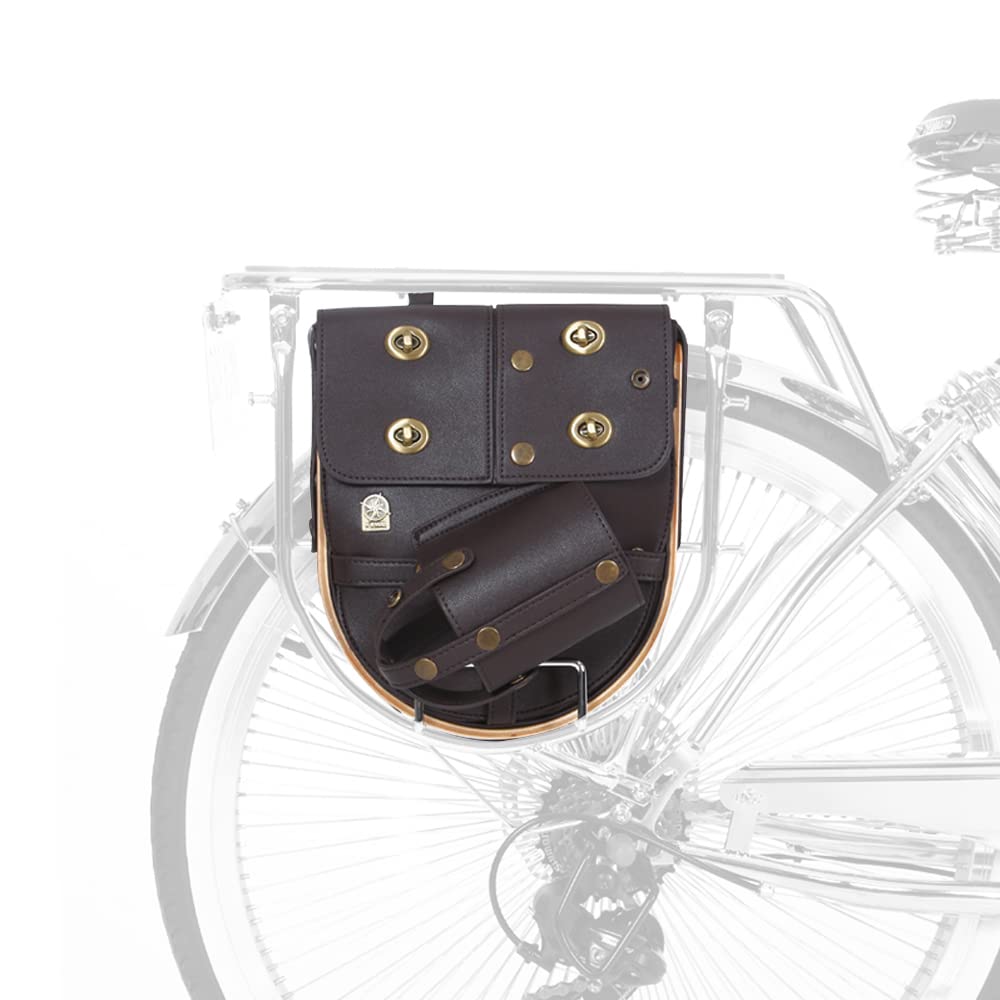 TentHome Fahrrad Gepäckträgertasche Retro 2in1 Fahrradtasche für Gepäckträger Seitentasche Leder Hinterradtasche Faltbare Einzeltasche Umhängetasche Satteltasche von TentHome