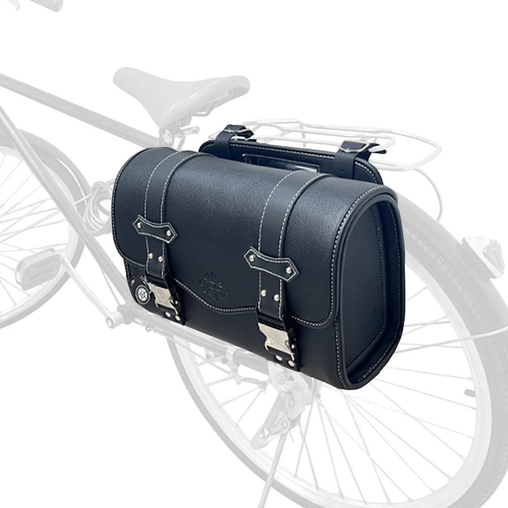 TentHome Fahrradtasche Gepäckträger Retro Seitentasche Einzeltasche Hinten Gepäckträgertasche Vintage Hecktasche Leder PU Rücksitztasche Motorradtasche (Schwarz) TentHome Fahrradtasche Gepäckträger Retro Seitentasche Einzeltasche Hinten Gepäckträgertasche Vintage Hecktasche Leder PU Rücksitztasche Motorradtasche (Schwarz) von TentHome