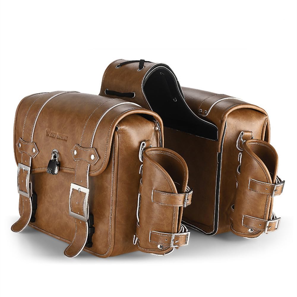 TentHome Motorrad Packtaschen Leder PU Gepäckträgertasche Fahrrad Hinten Gepäcktaschen Fahrradtaschen für Gepäckträger Seitentaschen Doppelpacktasche mit Flaschenhalter und Schloss Khaki TentHome Motorrad Packtaschen Leder PU Gepäckträgertasche Fahrrad Hinten Gepäcktaschen Fahrradtaschen für Gepäckträger Seitentaschen Doppelpacktasche mit Flaschenhalter und Schloss Khaki von TentHome