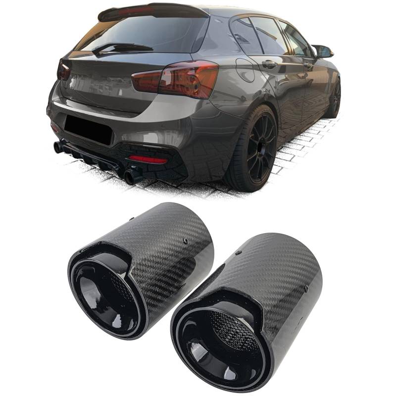 2x Carbon Auspufflblenden Endrohre passend für 1er BMW F20 F21 M135i M140i von Tenzo-R