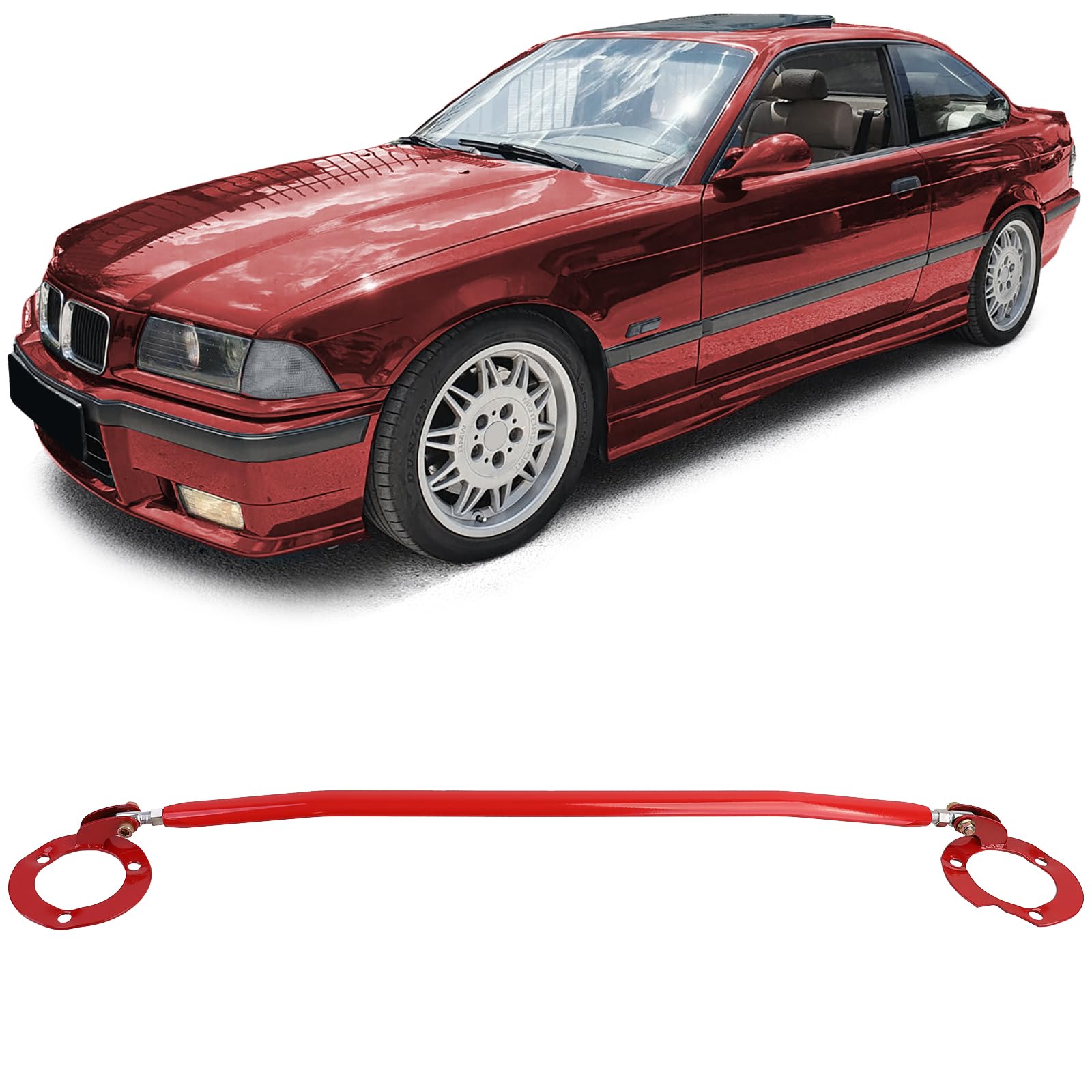 Alu Domstrebe Rot vorne passend für BMW E36 6 Zyl 320i 323i 325i 328i 92-99 von Tenzo-R