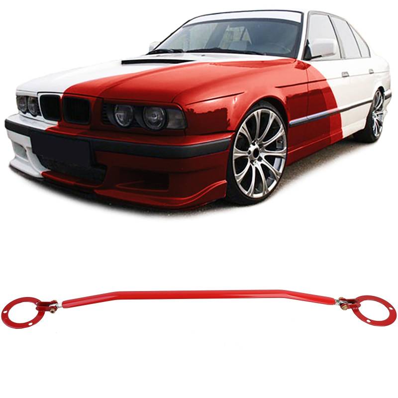 Alu Domstrebe Rot vorne verstellbar passend für BMW 5er E34 520i 525i 89-96 von Tenzo-R