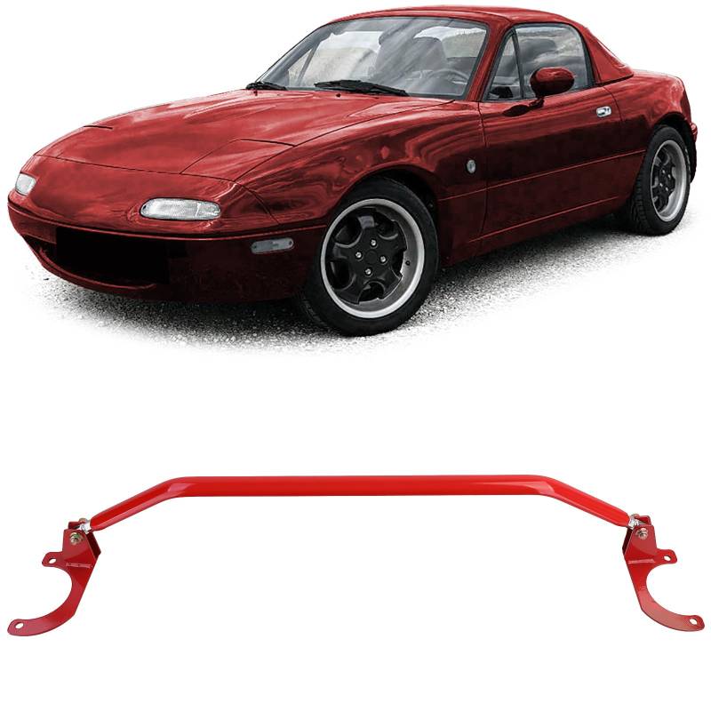 Aluminium Domstrebe Rot vorne 3tlg verstellbar für Mazda MX5 NA NB 89-00 von Tenzo-R