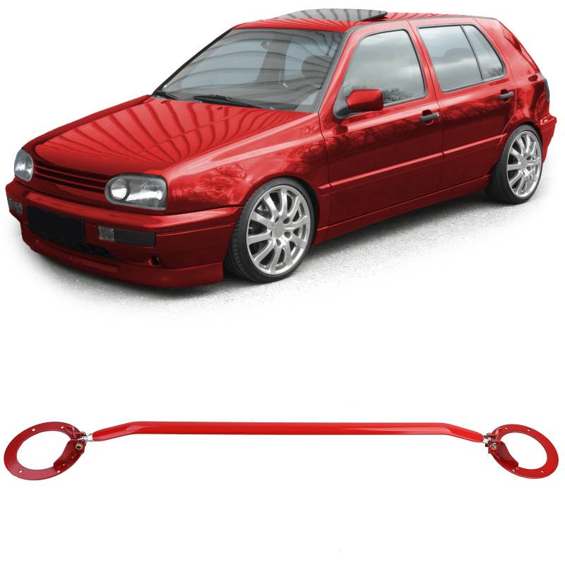 Aluminium Domstrebe Rot vorne 3tlg verstellbar für VW Golf 3 Vento Passat 35i von Tenzo-R