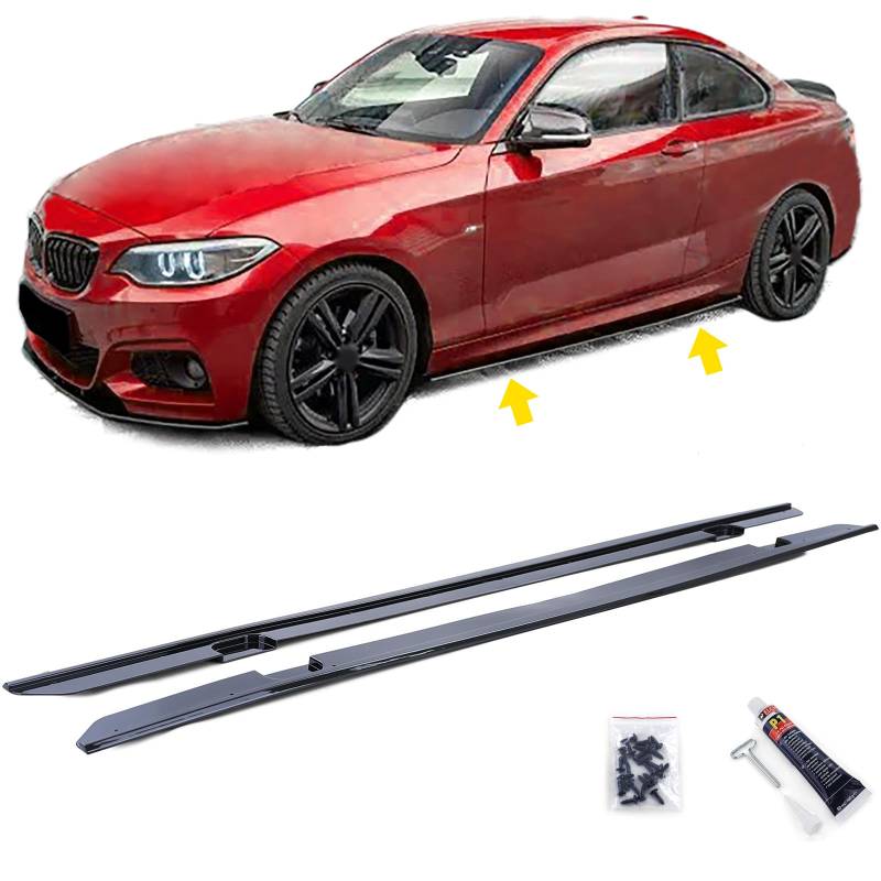 Aufsatz Seitenschweller Schwarz Glanz passend für 2er BMW F22 F23 ab 13 von Tenzo-R