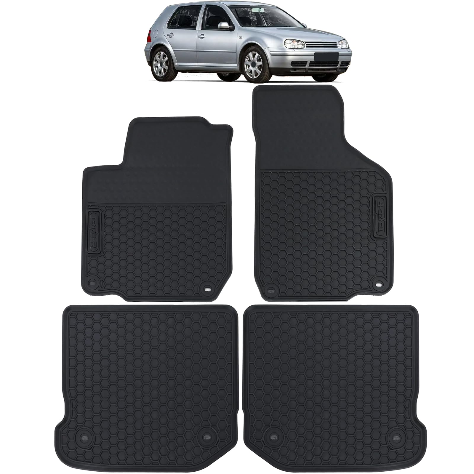 Auto Gummi Fußmatten Schwarz Premium Set für VW Golf 4 Limousine Variant 97-07 Auto Gummi Fußmatten Schwarz Premium Set für VW Golf 4 Limousine Variant 97-07 von Tenzo-R