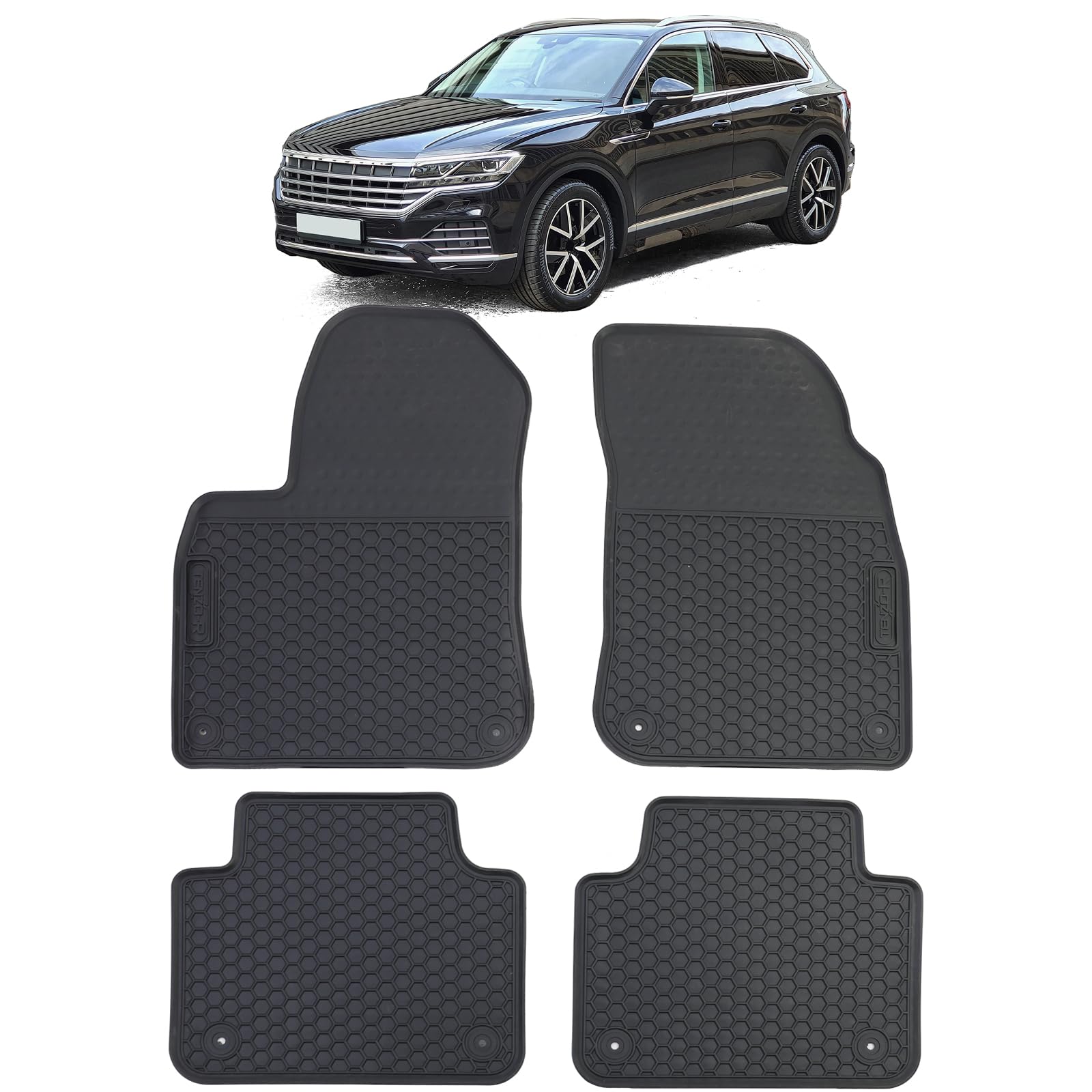 Auto Gummi Fußmatten Schwarz Premium Set für VW Touareg III CR ab 18 Auto Gummi Fußmatten Schwarz Premium Set für VW Touareg III CR ab 18 von Tenzo-R