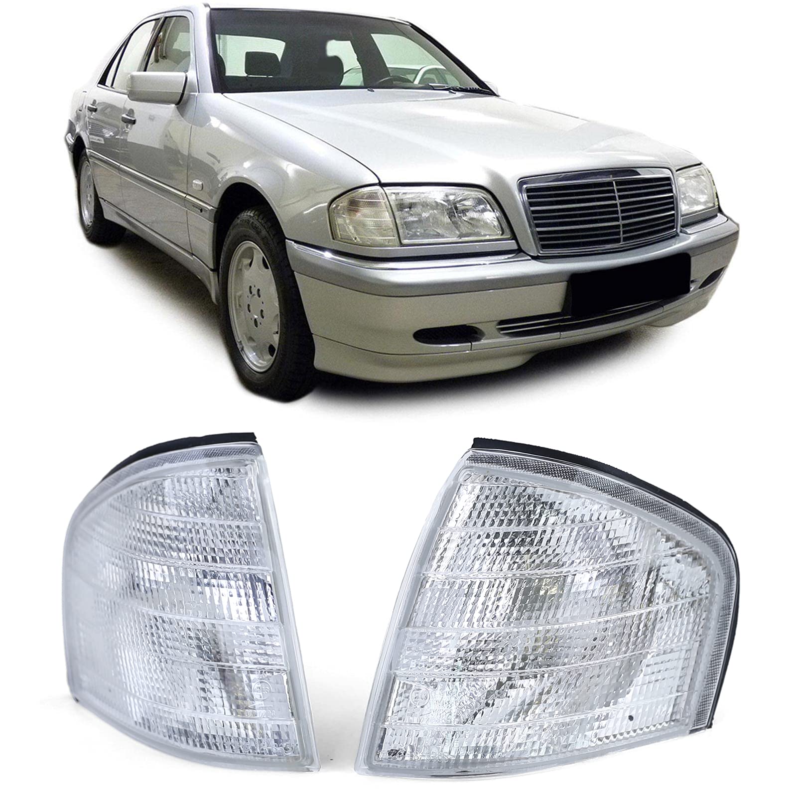 Blinker weiß Paar für Mercedes C Klasse W202 Limousine S202 Kombi T-Model 93-01 Blinker weiß Paar für Mercedes C Klasse W202 Limousine S202 Kombi T-Model 93-01 von Tenzo-R