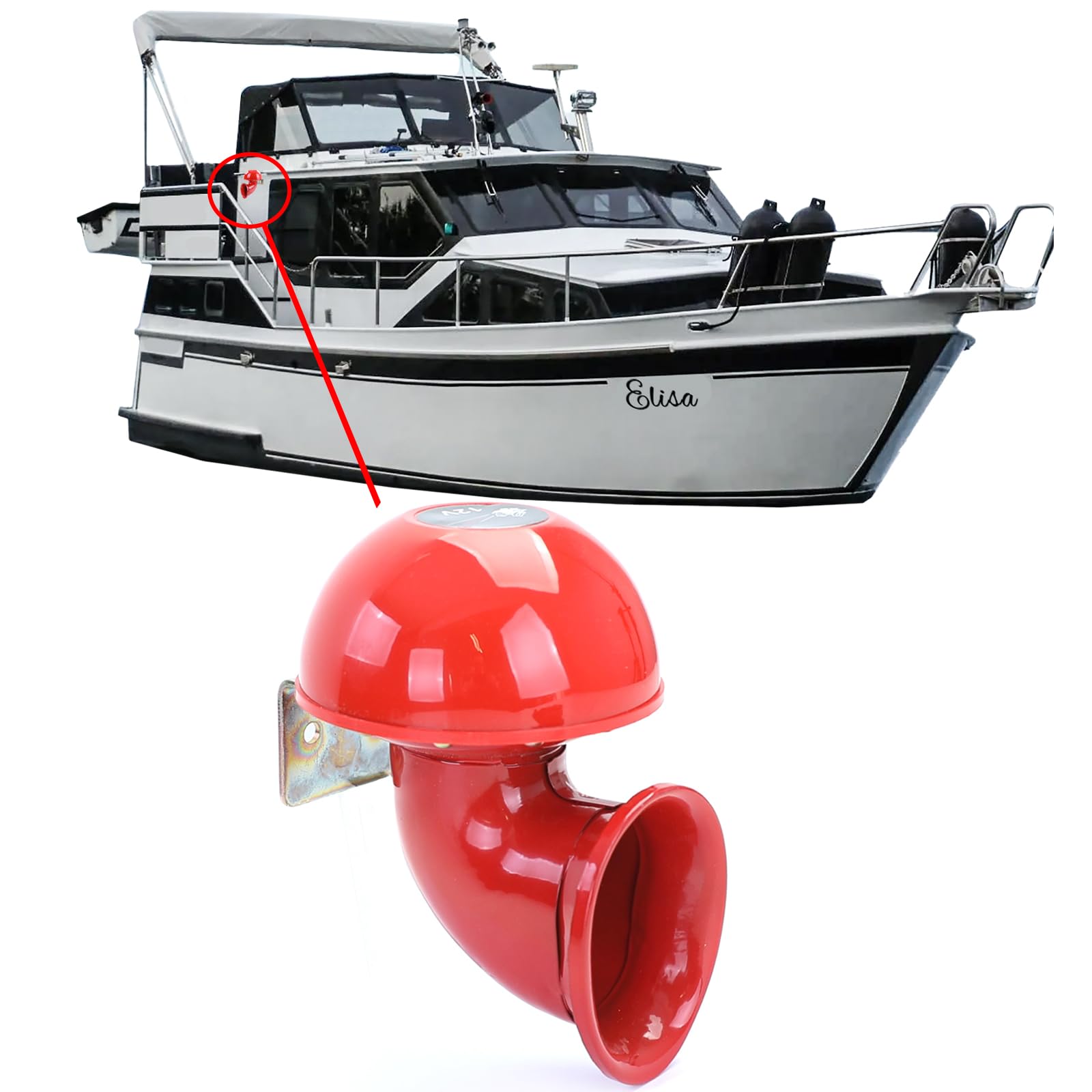 Bull Horn Bootsfanfare Hupe Nebelhorn Sound Rot 12 Volt 125db Bull Horn Bootsfanfare Hupe Nebelhorn Sound Rot 12 Volt 125db von Carparts-Online