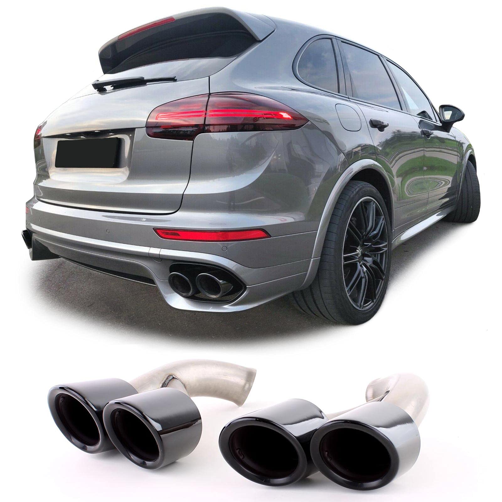 Doppelrohr Endrohre GTS Optik Schwarz für Porsche Cayenne 92A Facelift 14-17 Doppelrohr Endrohre GTS Optik Schwarz für Porsche Cayenne 92A Facelift 14-17 von Tenzo-R