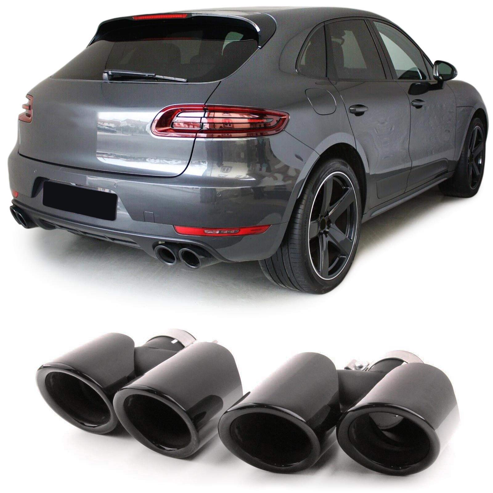 Doppelrohr Endrohre Sport Optik Schwarz für Porsche Macan 95B 14-17 Doppelrohr Endrohre Sport Optik Schwarz für Porsche Macan 95B 14-17 von Tenzo-R