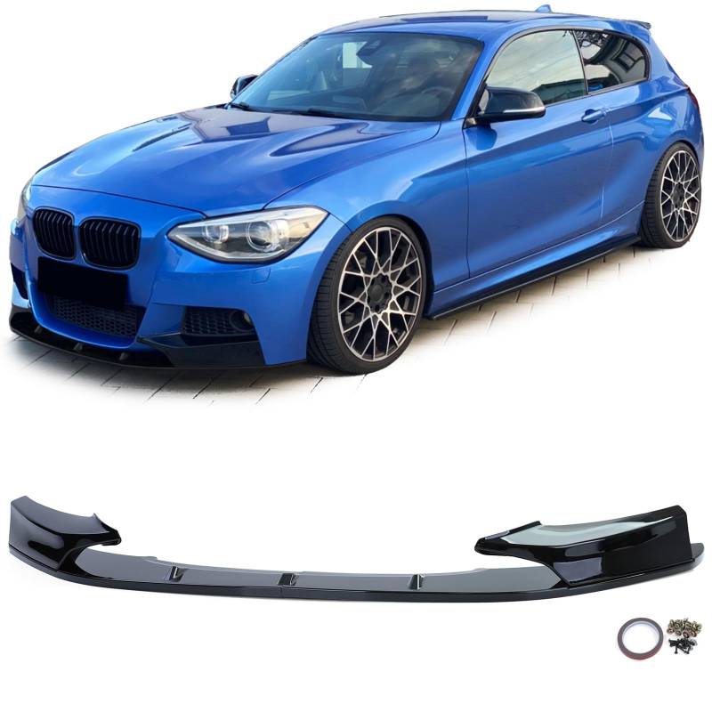 Front Spoiler Lippe Perfomance Schwarz Glanz passend für 1er BMW F20 F21 10-14 von Tenzo-R