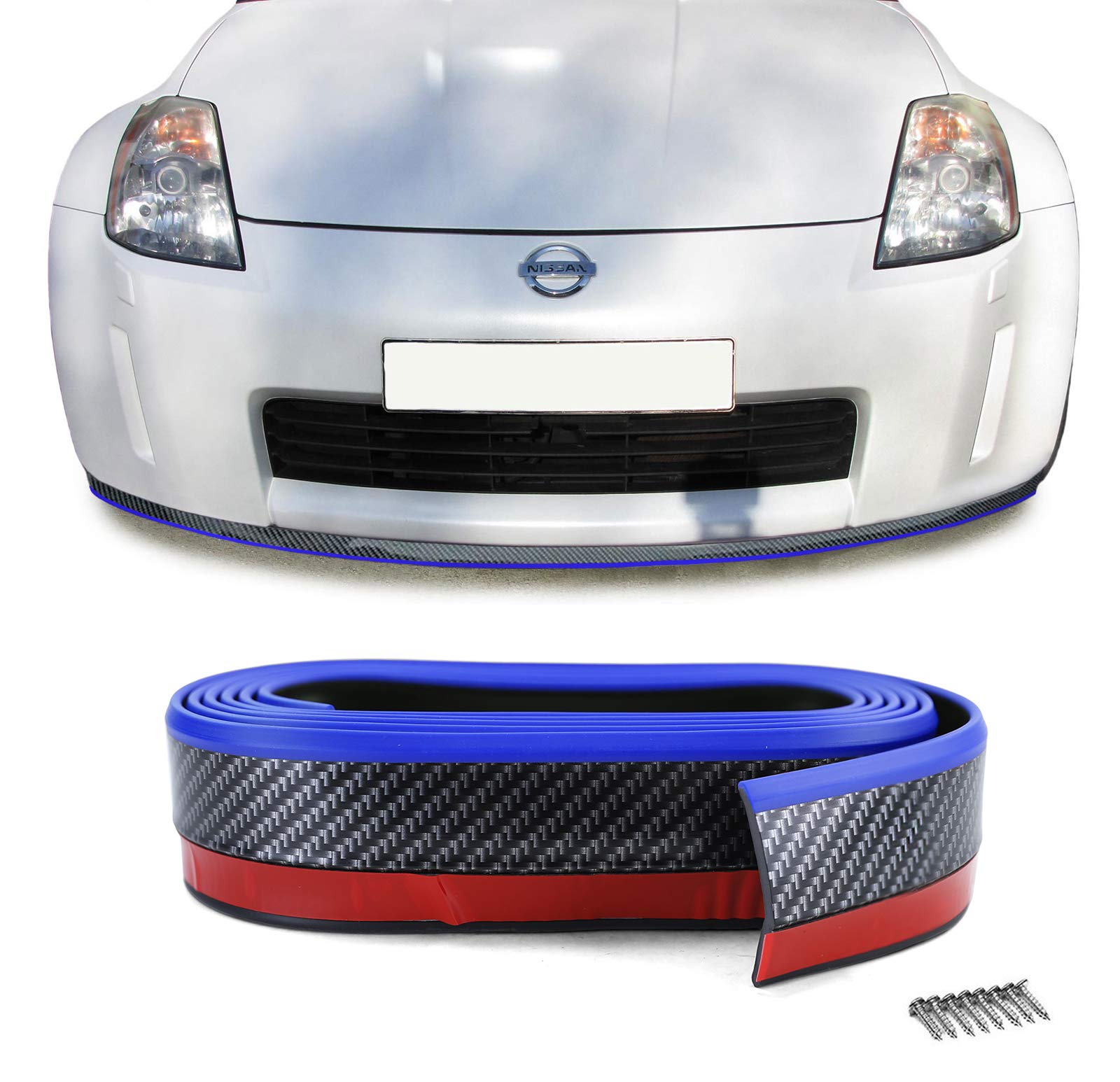 Front Spoiler Lippe Schweller universal flexibel 2,5mx5cm Carbon Optik blau Front Spoiler Lippe Schweller universal flexibel 2,5mx5cm Carbon Optik blau von Tenzo-R