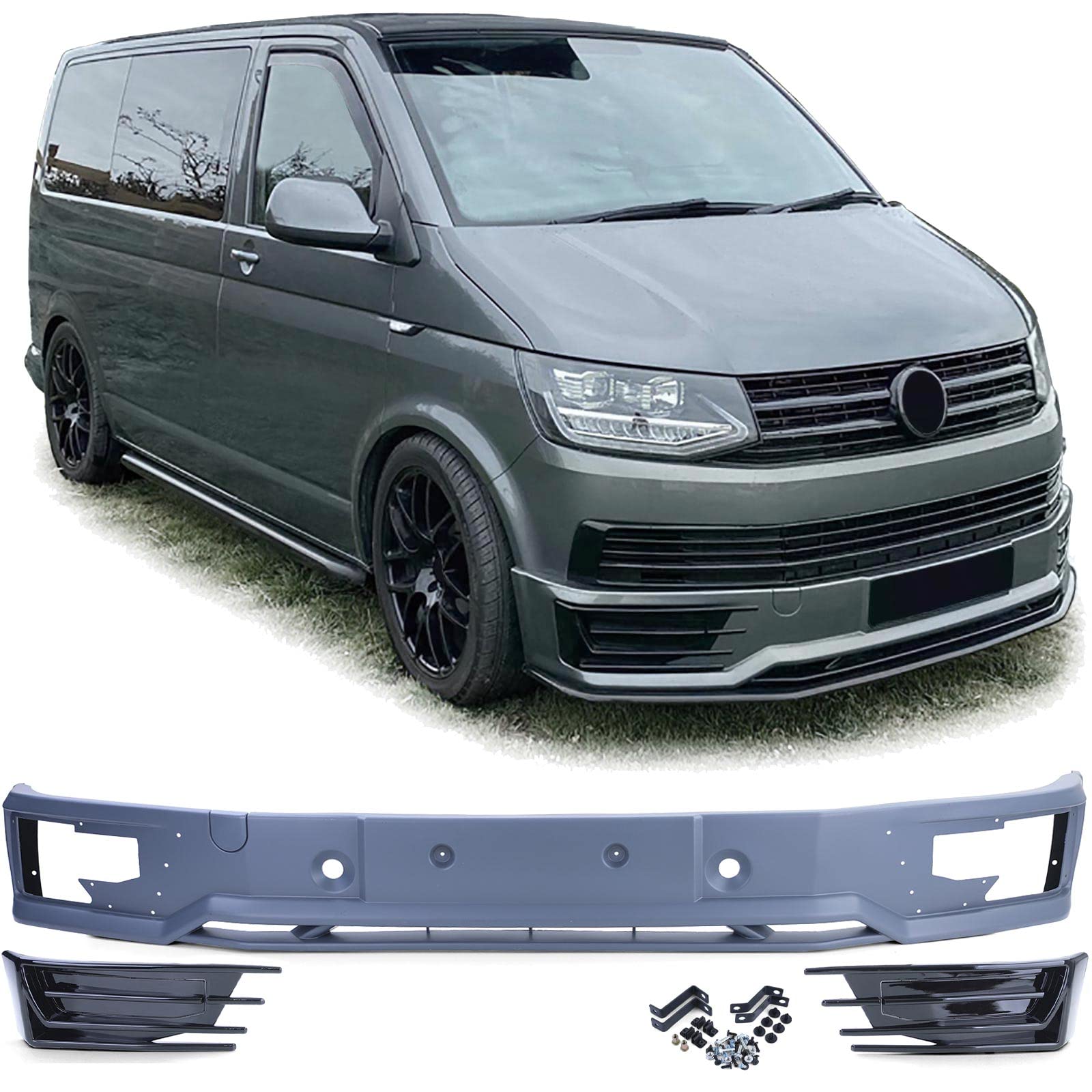 Front Spoiler Stoßstange Sportline Look für VW T6 Bus Transporter 15-19 von Tenzo-R