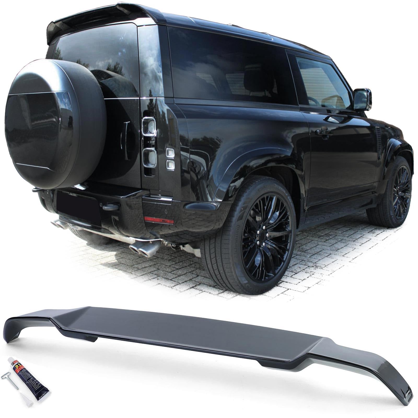 Heck Dachspoiler Lippe Schwarz Glanz für Land Rover Defender L663 90 110 Heck Dachspoiler Lippe Schwarz Glanz für Land Rover Defender L663 90 110 von Tenzo-R