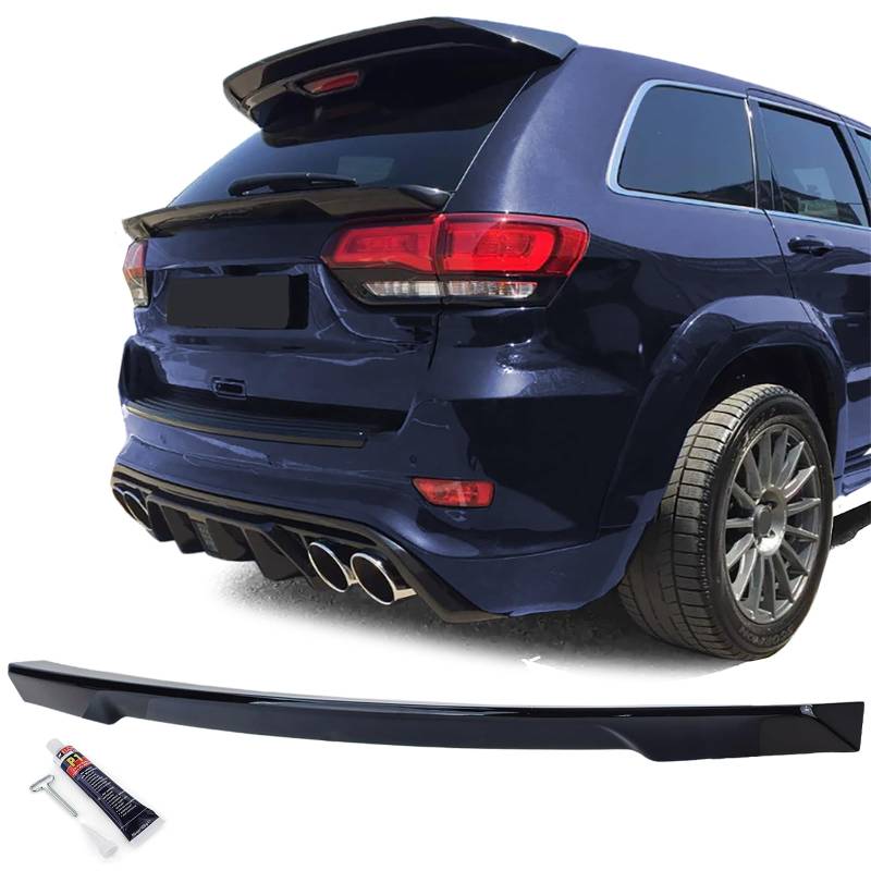 Heck Spoiler Lippe Mittig Schwarz Glanz passt für Jeep Grand Cherokee WK2 14-20 von Tenzo-R