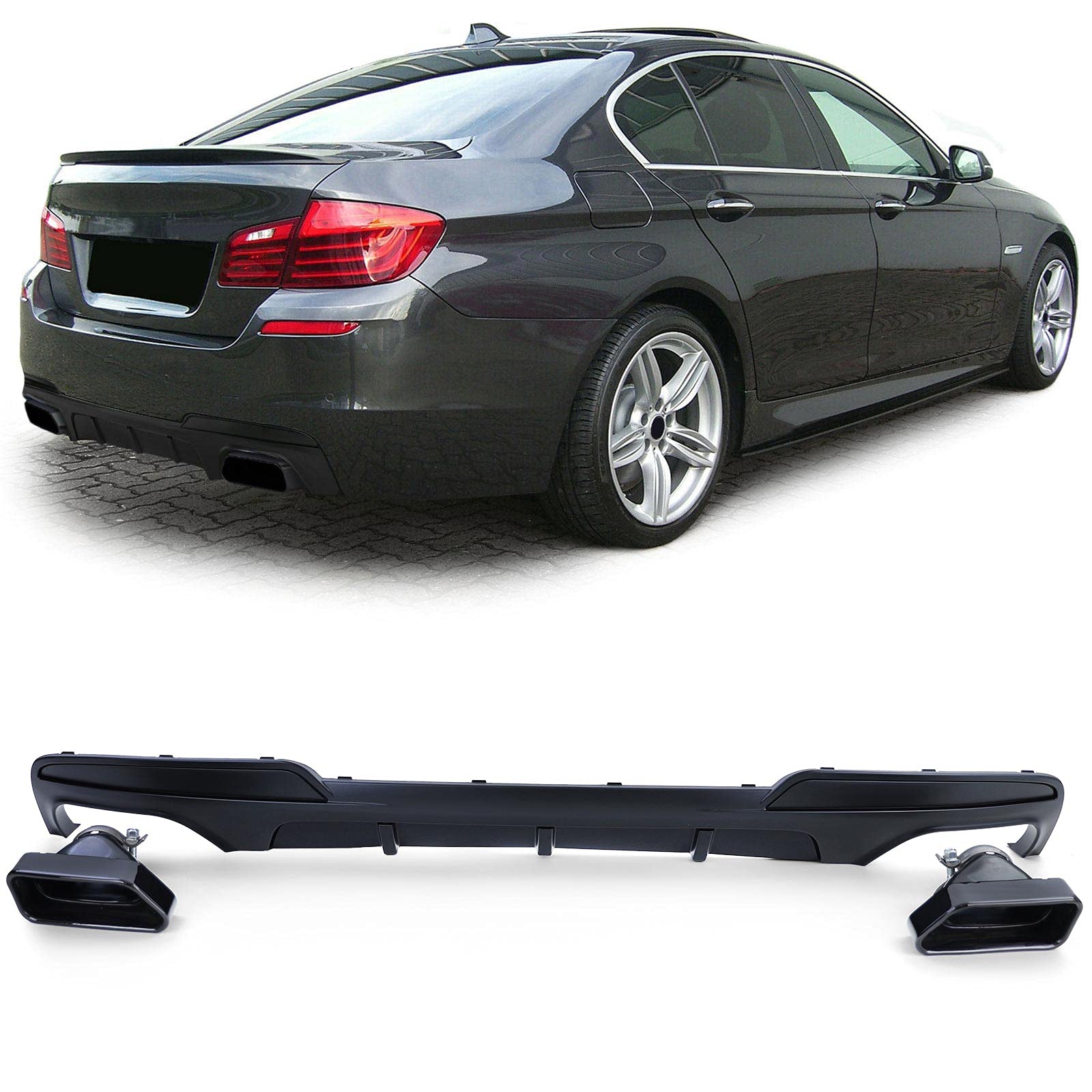 Heckdiffusor + Endrohre 550 Performance Schwarz Matt passt für BMW F10 F11 535 Heckdiffusor + Endrohre 550 Performance Schwarz Matt passt für BMW F10 F11 535 von Tenzo-R