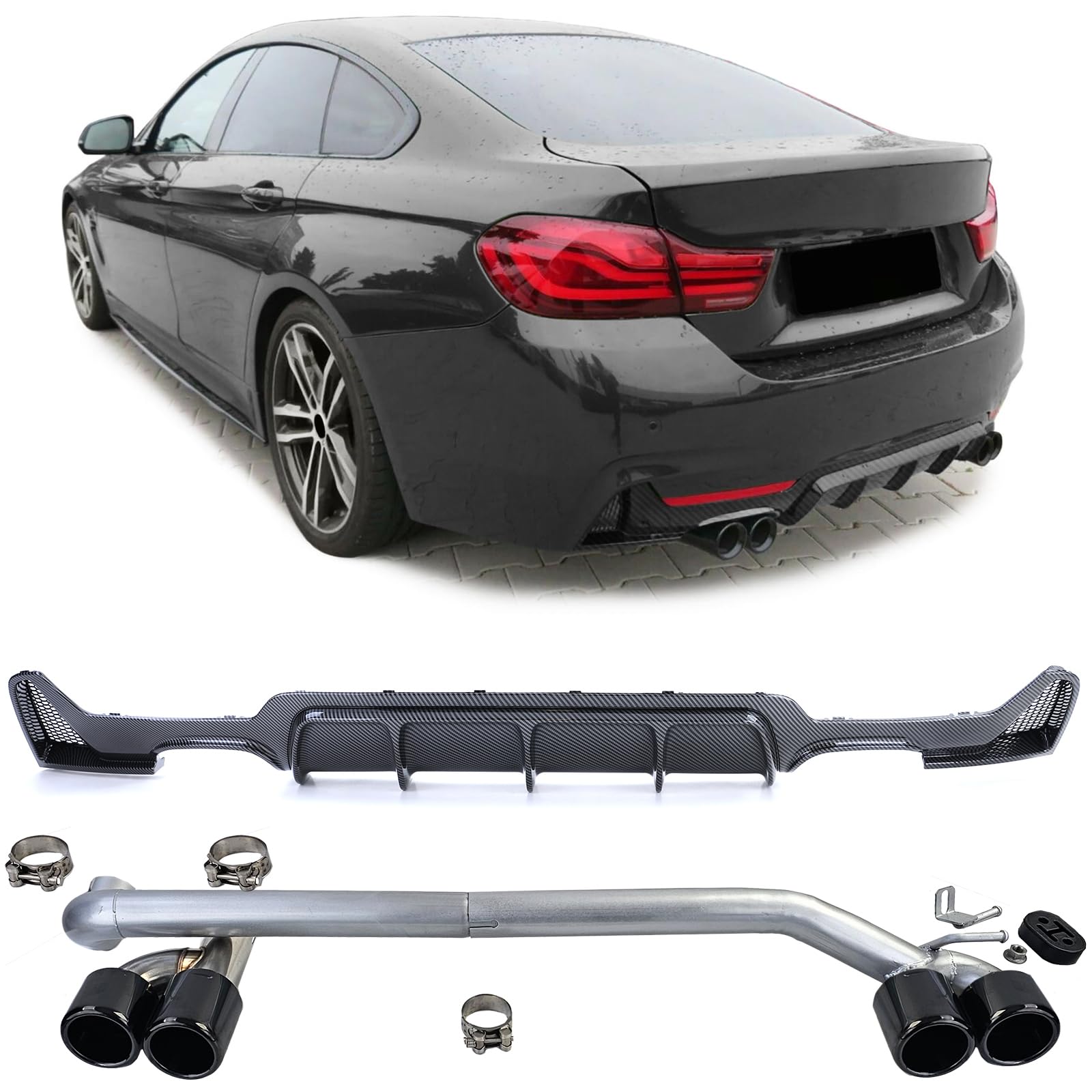 Heckdiffusor Carbon + Endrohr Sport Look passt für BMW F32 F33 F36 425 428 430 Heckdiffusor Carbon + Endrohr Sport Look passt für BMW F32 F33 F36 425 428 430 von Tenzo-R