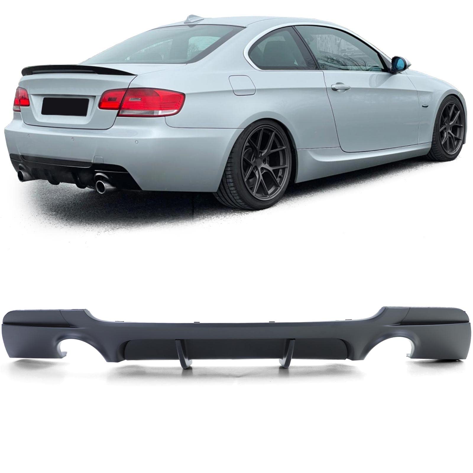 Heckdiffusor Performance Schwarz Matt passend für BMW 3er E92 E93 335i 335d von Tenzo-R