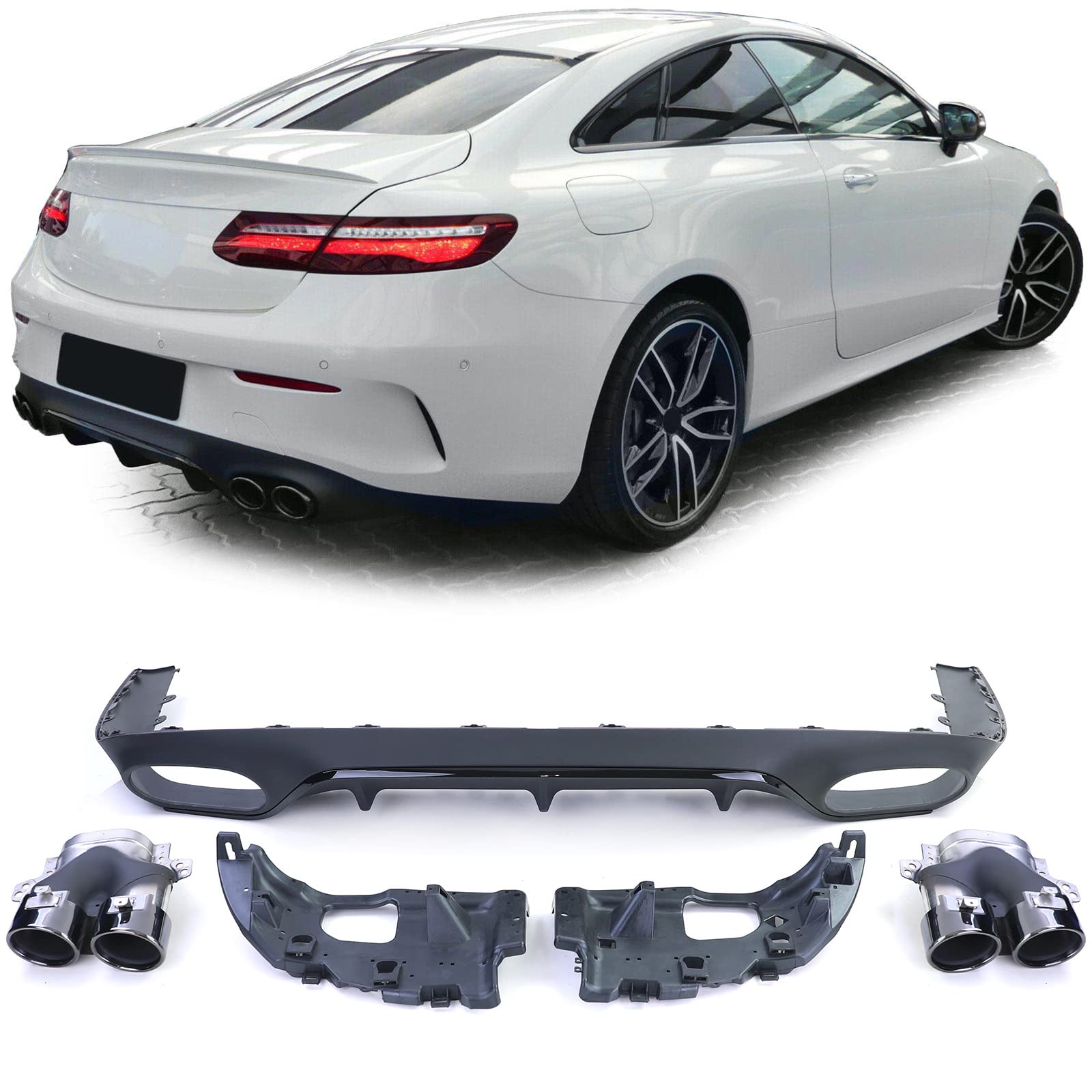 Heckdiffusor mit Endrohre Sport Optik für Mercedes E Coupe C238 mit AMG Line Heckdiffusor mit Endrohre Sport Optik für Mercedes E Coupe C238 mit AMG Line von Tenzo-R