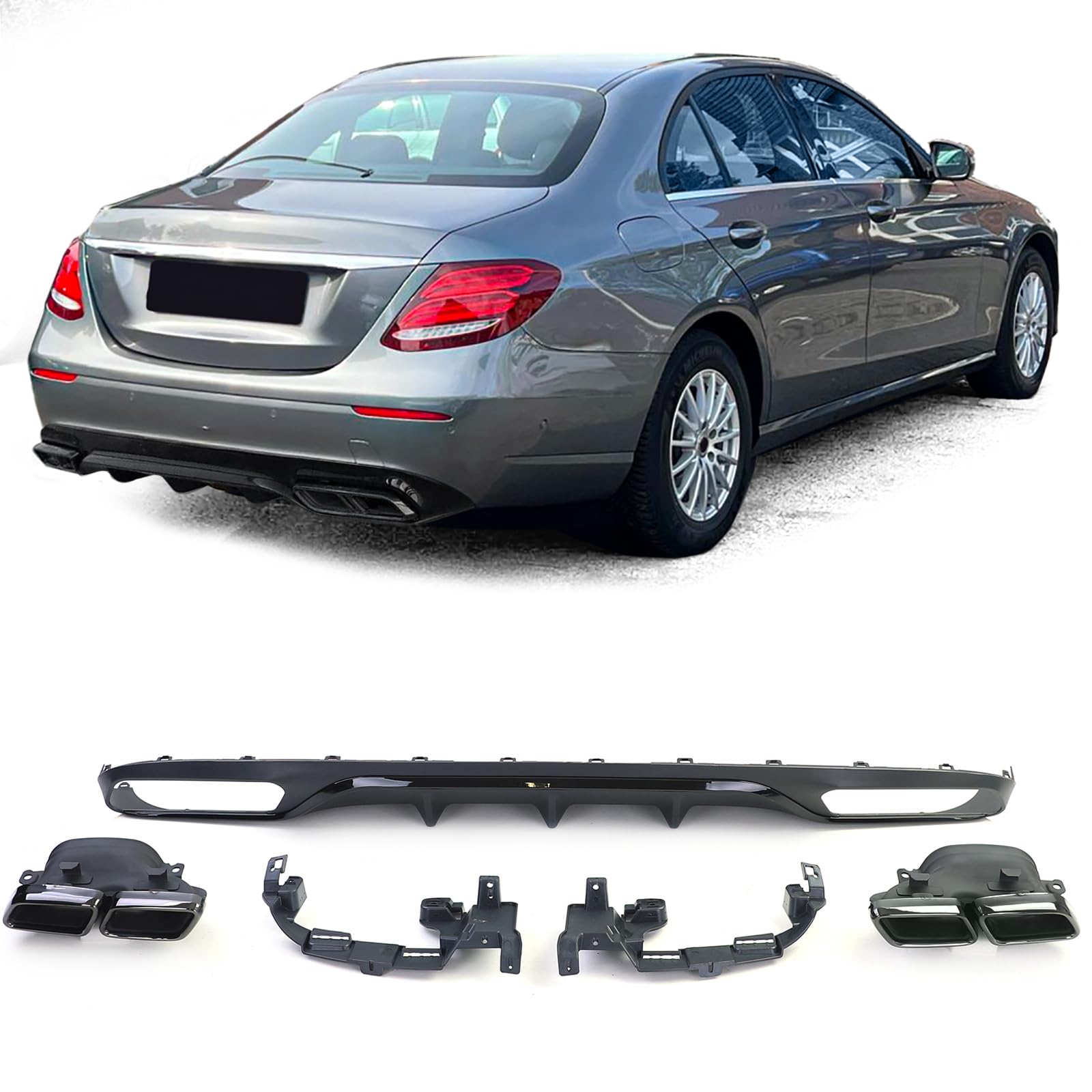 Heckdiffusor mit Endrohren Schwarz für Mercedes E Klasse W213 ohne AMG Line Heckdiffusor mit Endrohren Schwarz für Mercedes E Klasse W213 ohne AMG Line von Tenzo-R