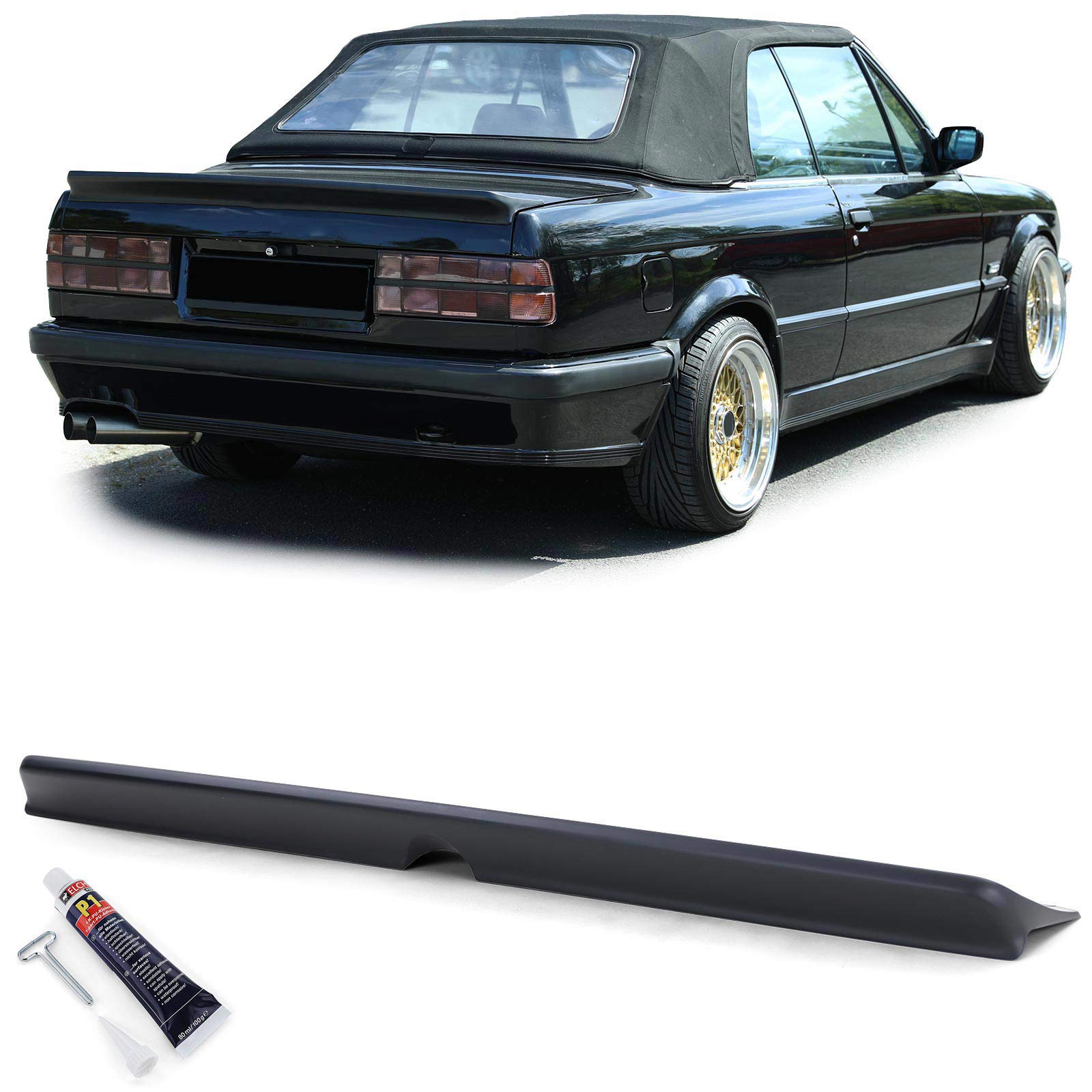 Heckspoiler Spoilerlippe Sport 1 mit ABE passend für BMW E30 Limo Cabrio 82-93 von Tenzo-R