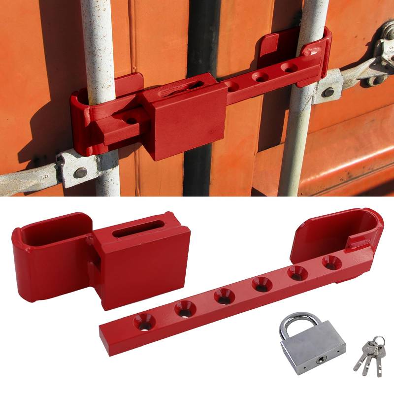 Hochsicherheits Containerschloss aus gehärtetem Stahl Rot von Tenzo-R