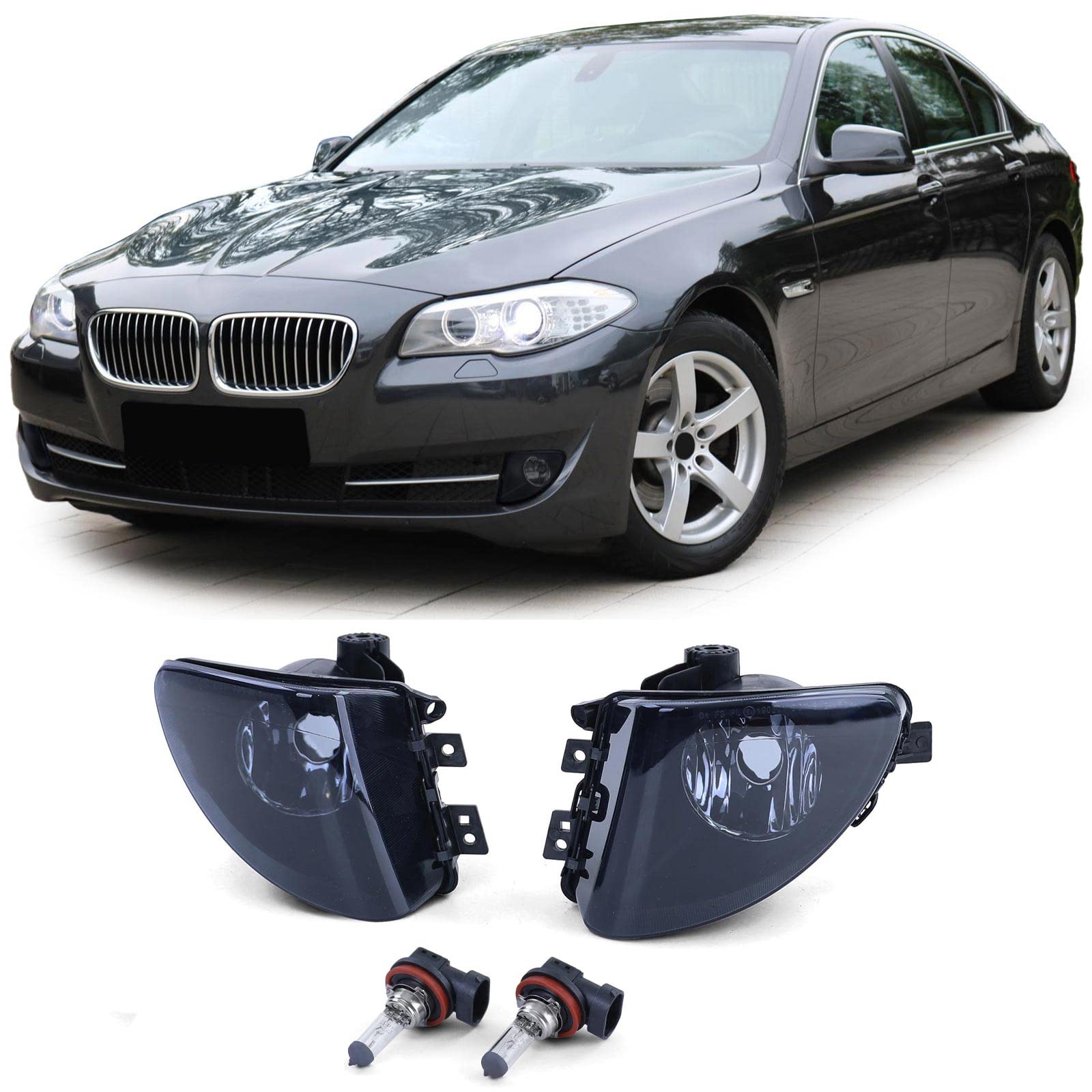 Klarglas Nebelscheinwerfer Schwarz Smoke Set passend für 5er BMW F10 F11 10-13 Klarglas Nebelscheinwerfer Schwarz Smoke Set passend für 5er BMW F10 F11 10-13 von Tenzo-R