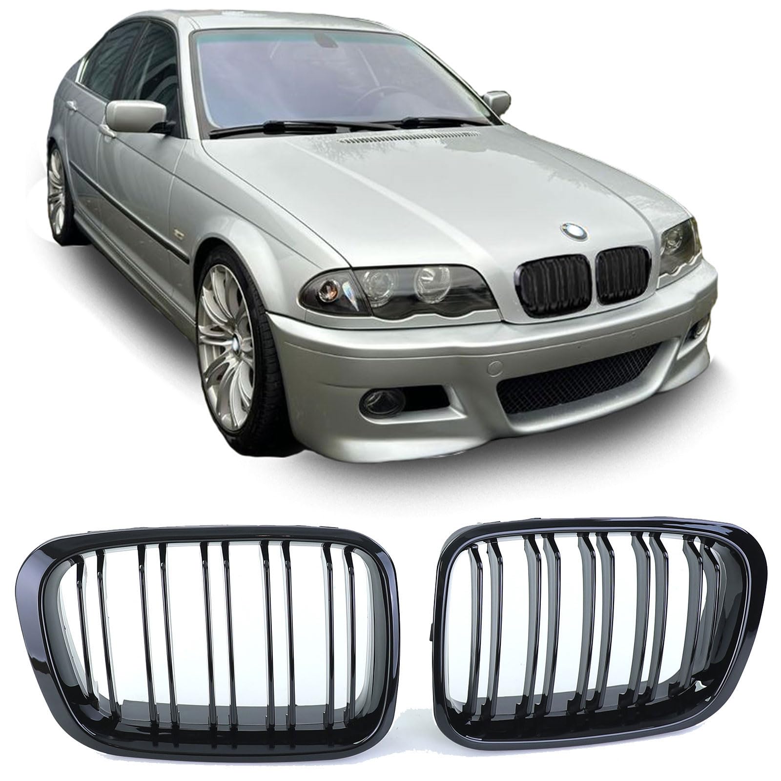 Kühlergrill Doppelsteg Performance Glanz passt für BMW E46 Limo Touring 98-01 Kühlergrill Doppelsteg Performance Glanz passt für BMW E46 Limo Touring 98-01 von Tenzo-R