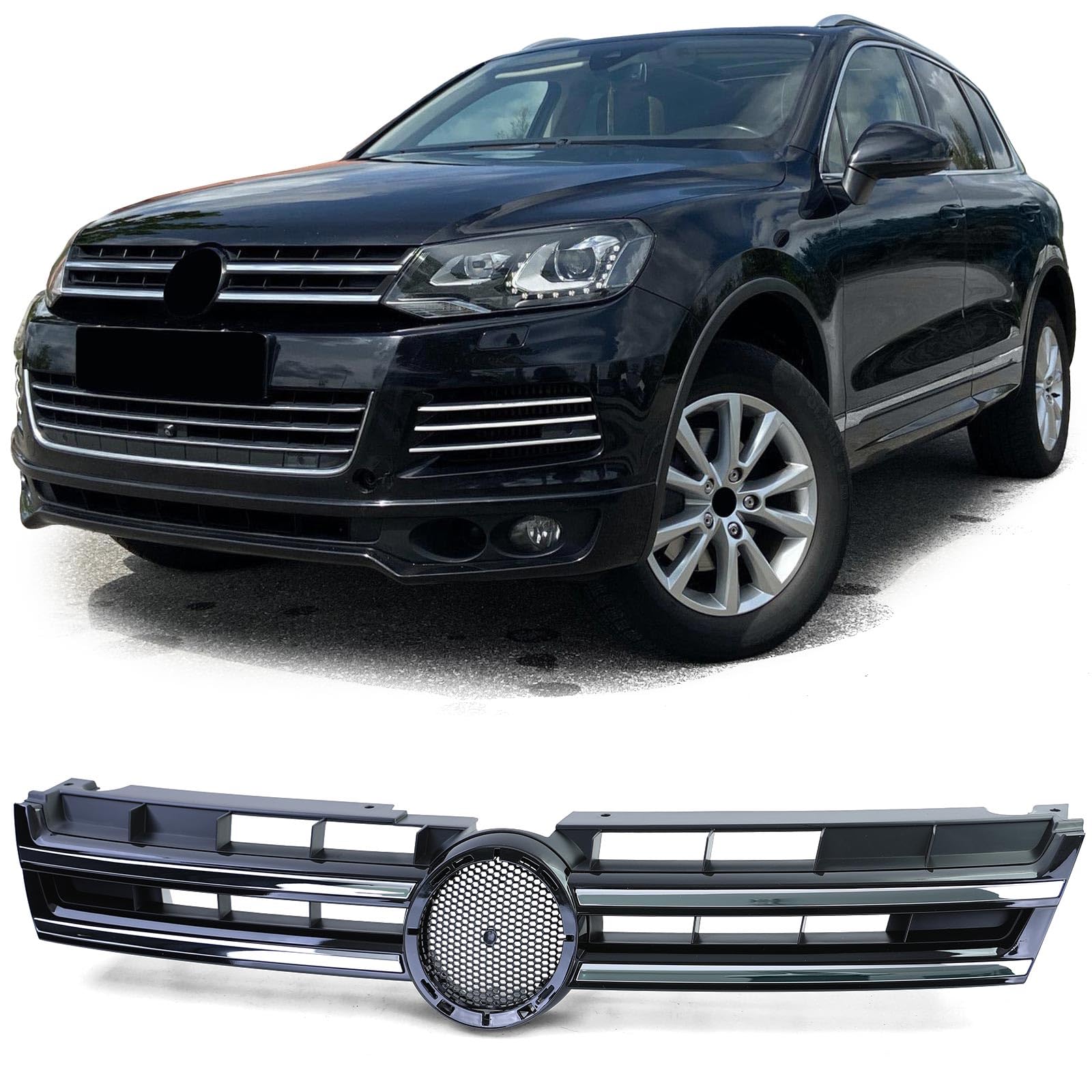 Kühlergrill Schwarz Chrom für VW Touareg 2 7P Vorfacelift 10-14 Kühlergrill Schwarz Chrom für VW Touareg 2 7P Vorfacelift 10-14 von Tenzo-R