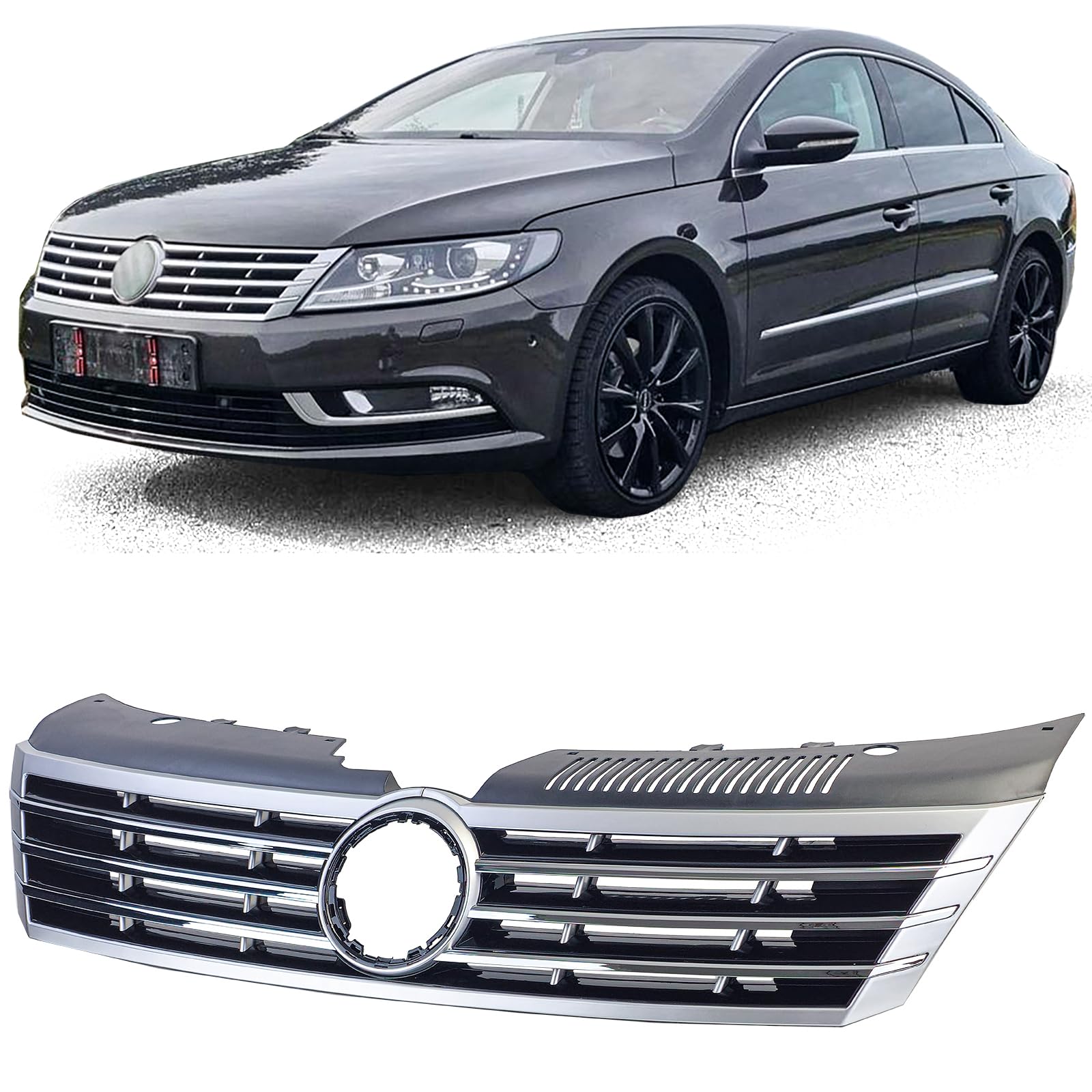 Kühlergrill Schwarz Chrom passt für VW CC 2012-2017 Kühlergrill Schwarz Chrom passt für VW CC 2012-2017 von Tenzo-R