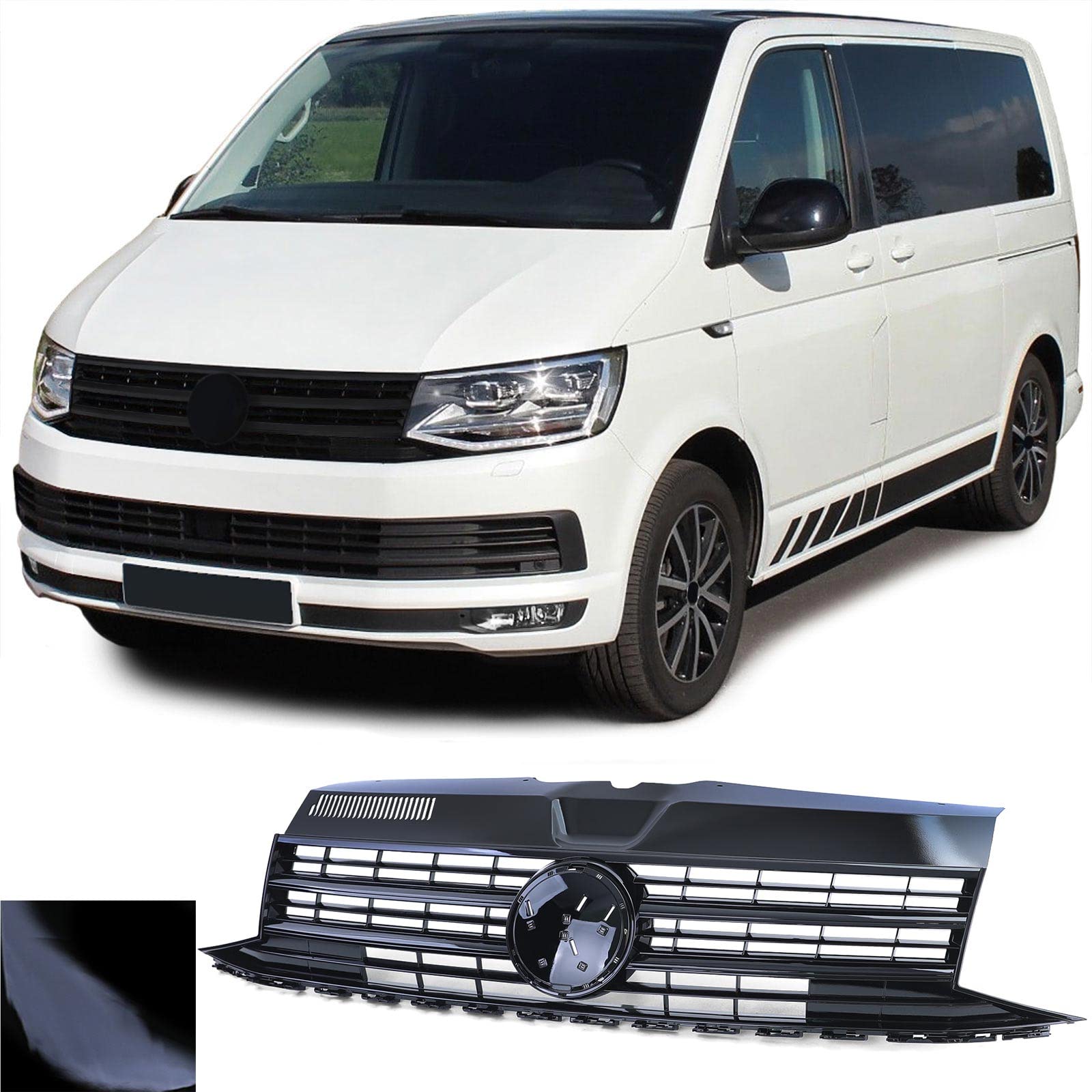Kühlergrill Schwarz Glanz für Emblem für VW T6 Bus Transporter 15-19 Kühlergrill Schwarz Glanz für Emblem für VW T6 Bus Transporter 15-19 von Tenzo-R