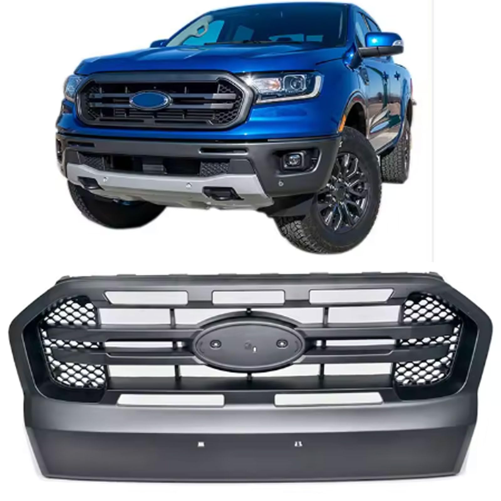 Kühlergrill Schwarz mit Doppelsteg passt für Ford Ranger T7 16-19 2.2 3.2 Kühlergrill Schwarz mit Doppelsteg passt für Ford Ranger T7 16-19 2.2 3.2 von Tenzo-R