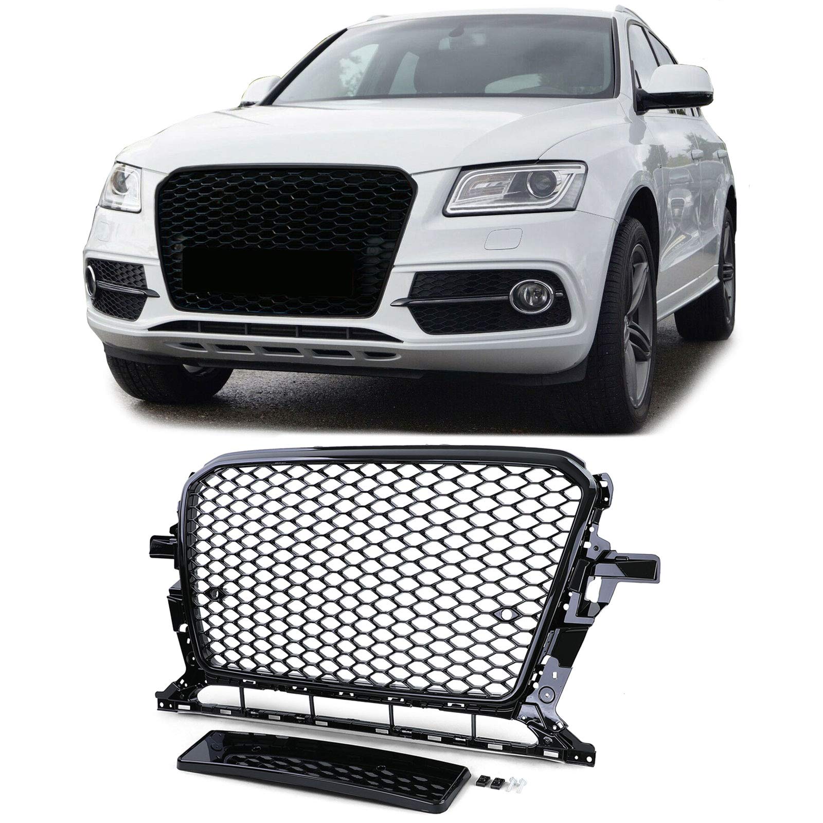 Waben Kühlergrill Sport Optik ohne Emblem Schwarz Glanz für Audi Q5 8R 12-16 Waben Kühlergrill Sport Optik ohne Emblem Schwarz Glanz für Audi Q5 8R 12-16 von Tenzo-R