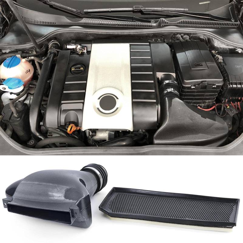 Luftfilter Airbox Air Intake Carbon Look Ram Air für VW Golf 5 2.0 GTI 03-08 von Tenzo-R