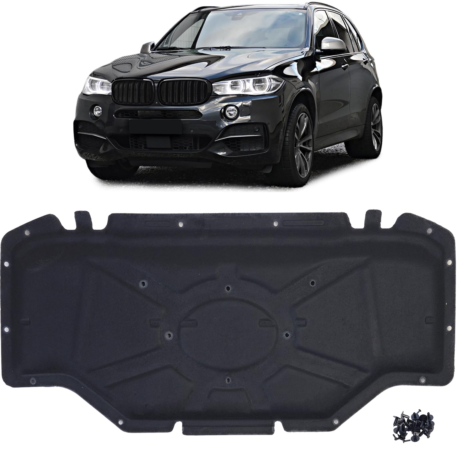 Motorhaubendämmung Dämmmatte mit Clips passt für BMW X5 F15 X6 F16 Motorhaubendämmung Dämmmatte mit Clips passt für BMW X5 F15 X6 F16 von Tenzo-R