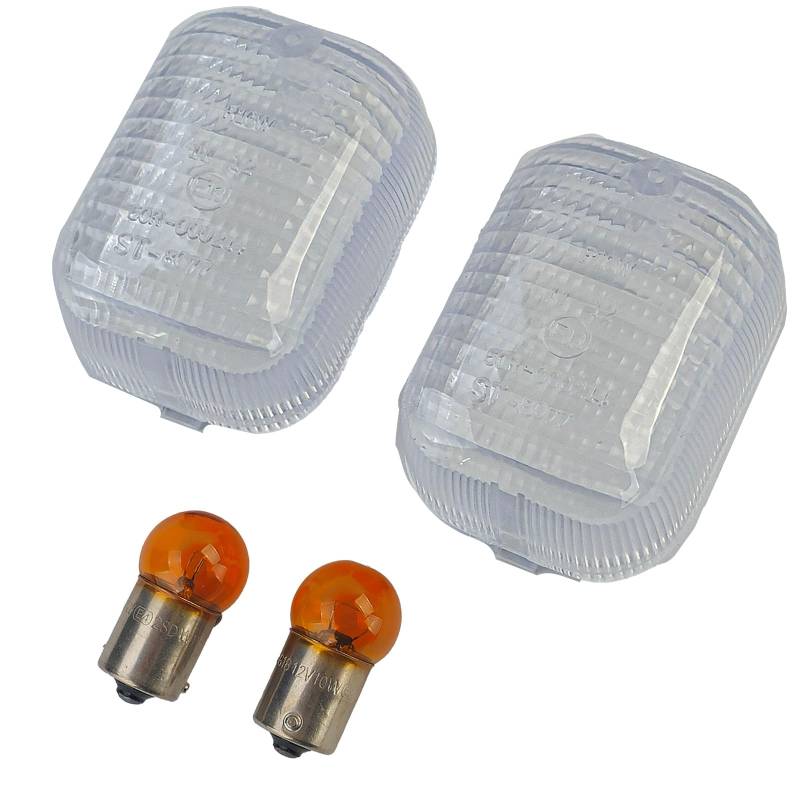 Motorrad Blinkergläser Blinker Glas Weiß Paar für BMW Cagiva Ducati MZ MUZ von Tenzo-R