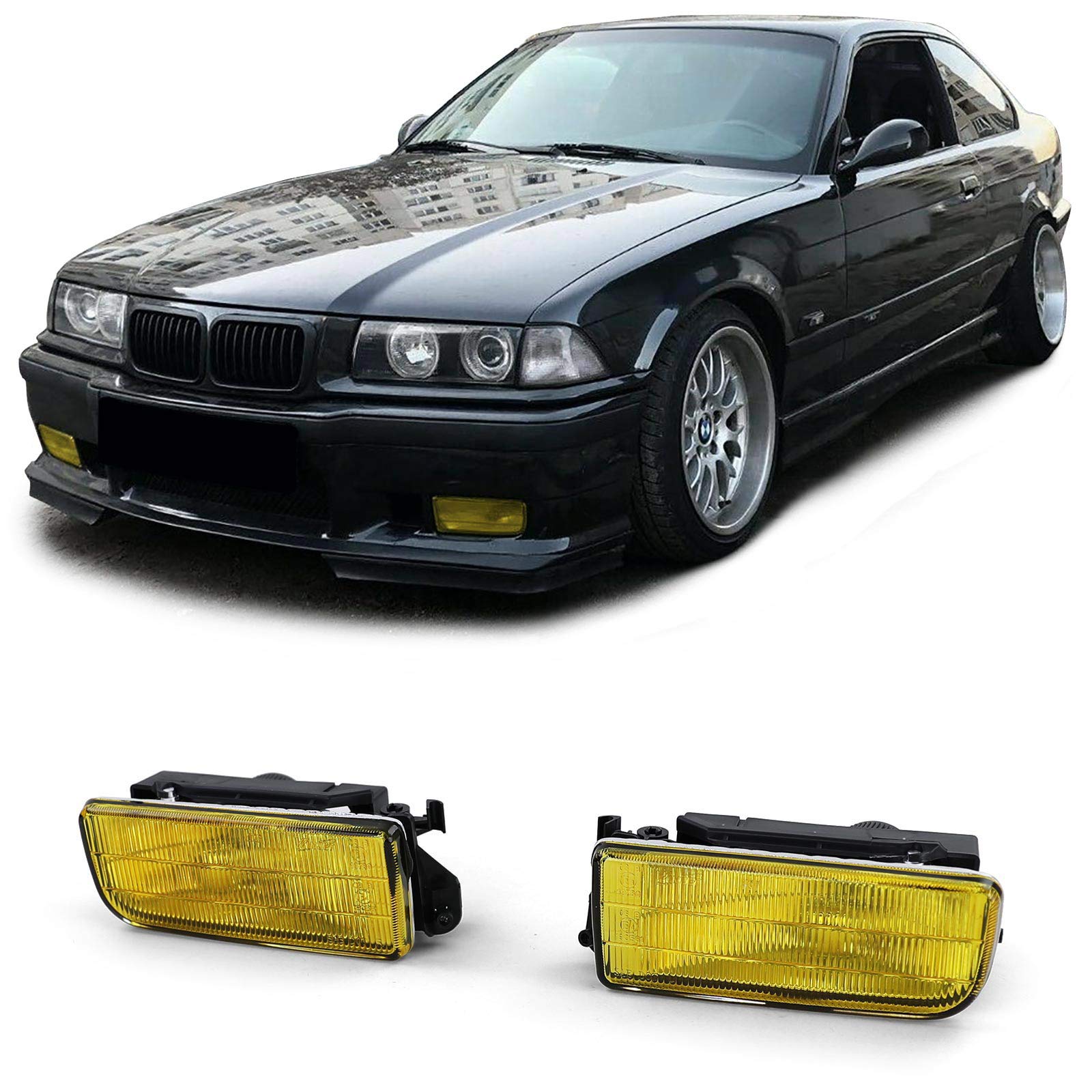 Nebelscheinwerfer Gelb geriffelt mit Halter passend für BMW E36 auch M3 90-99 Nebelscheinwerfer Gelb geriffelt mit Halter passend für BMW E36 auch M3 90-99 von Tenzo-R