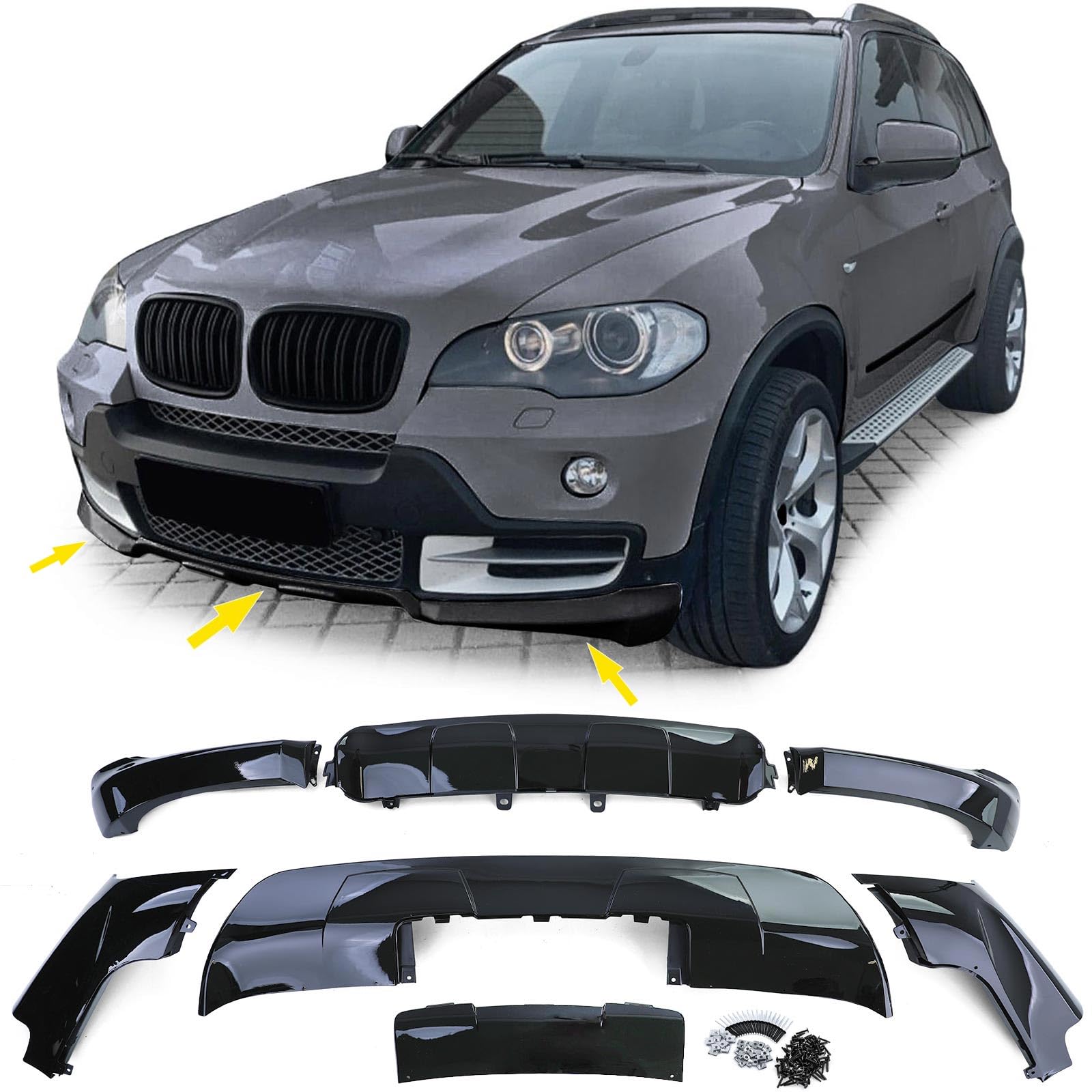 Performance Bodykit Set Front Heck Schwarz Glanz passt für BMW X5 E70 07-10 Performance Bodykit Set Front Heck Schwarz Glanz passt für BMW X5 E70 07-10 von Tenzo-R