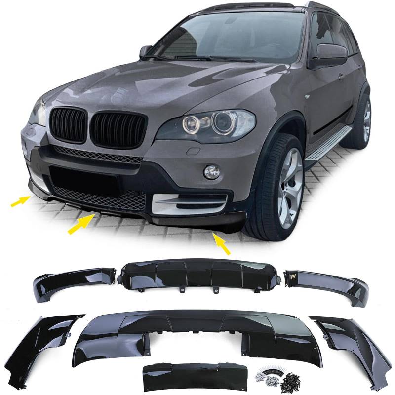 Performance Bodykit Set Front Heck Schwarz Glanz passt für BMW X5 E70 07-10 von Tenzo-R