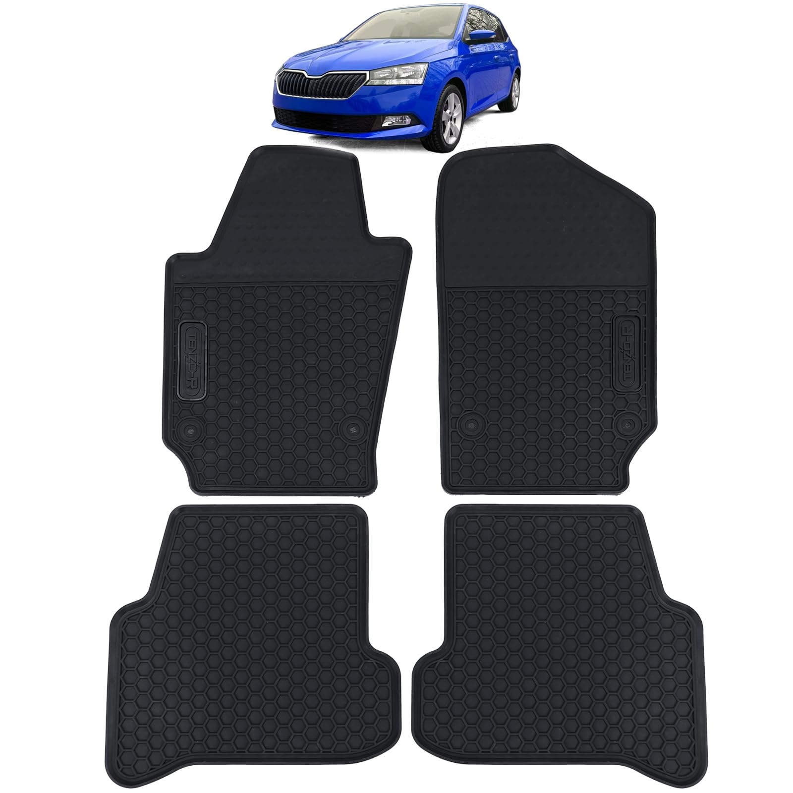 Premium Gummi Fußmatten Set 4-teilig Schwarz für Skoda Fabia 3 NJ ab 14 Premium Gummi Fußmatten Set 4-teilig Schwarz für Skoda Fabia 3 NJ ab 14 von Tenzo-R