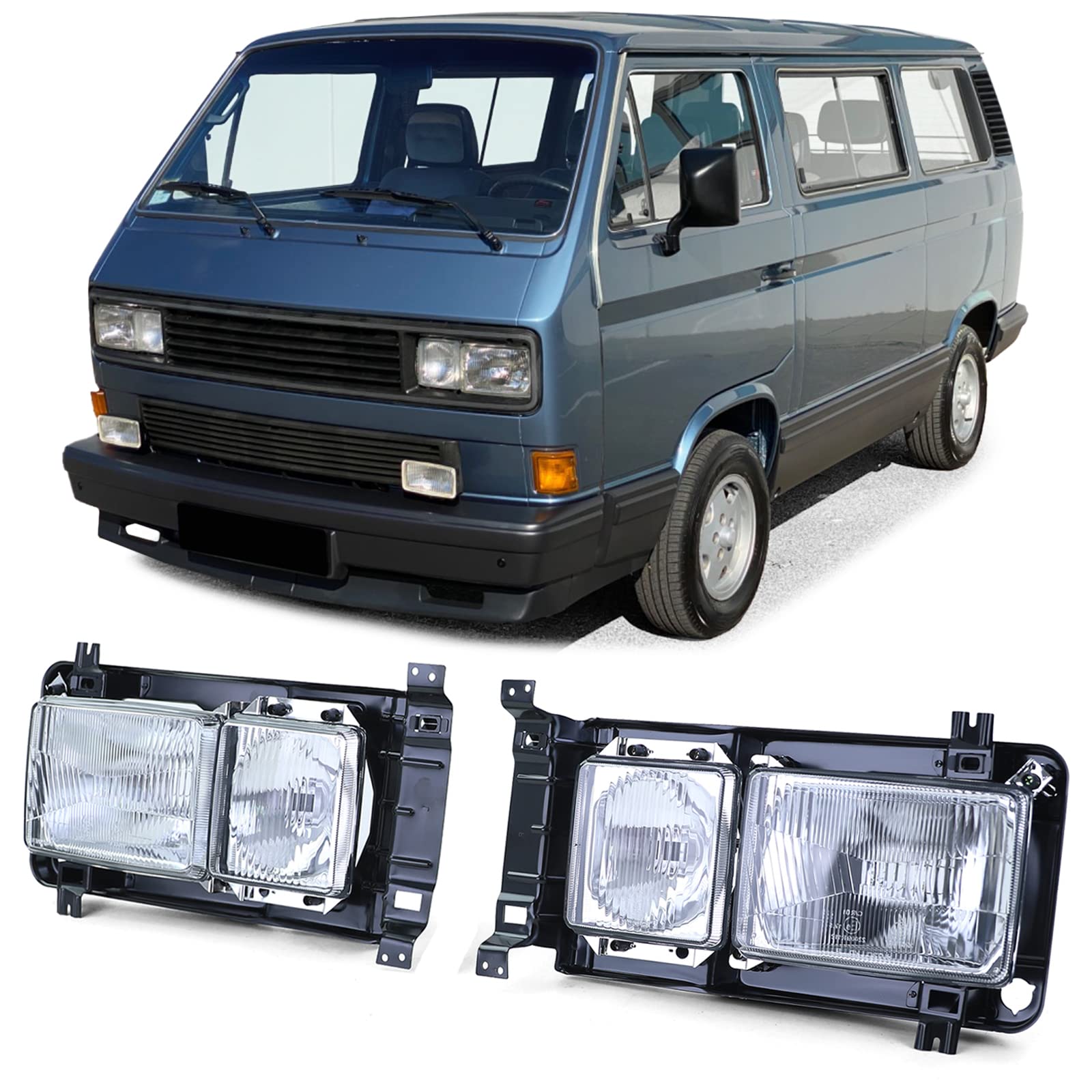 Rechteck Scheinwerfer Doppelscheinwerfer Paar für VW T2 T3 79-92 Rechteck Scheinwerfer Doppelscheinwerfer Paar für VW T2 T3 79-92 von Tenzo-R