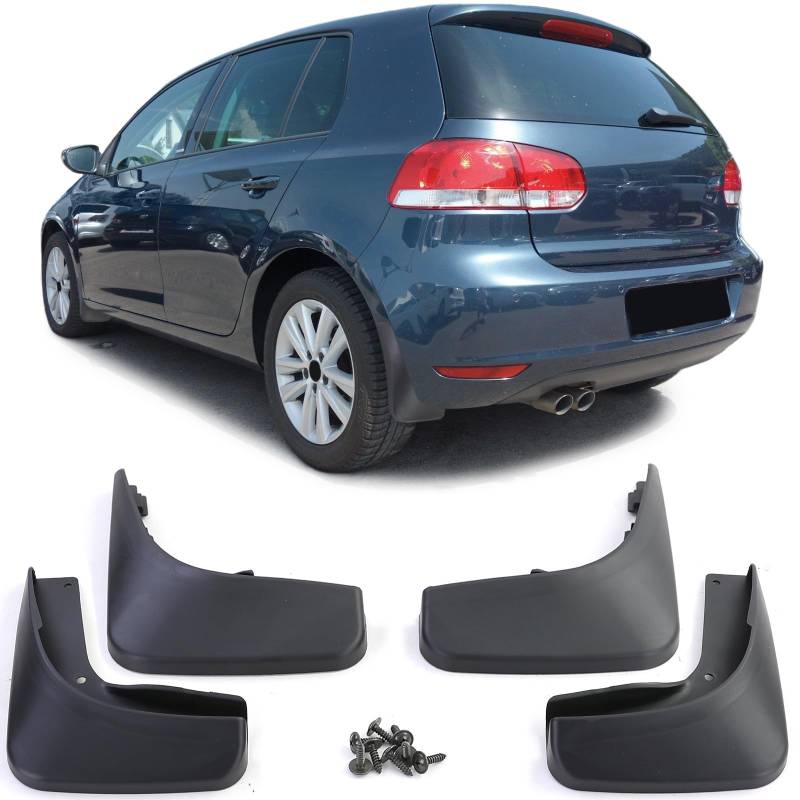 Schmutzfänger Set vorne und hinten Schwarz für VW Golf 6 08-12 von Tenzo-R