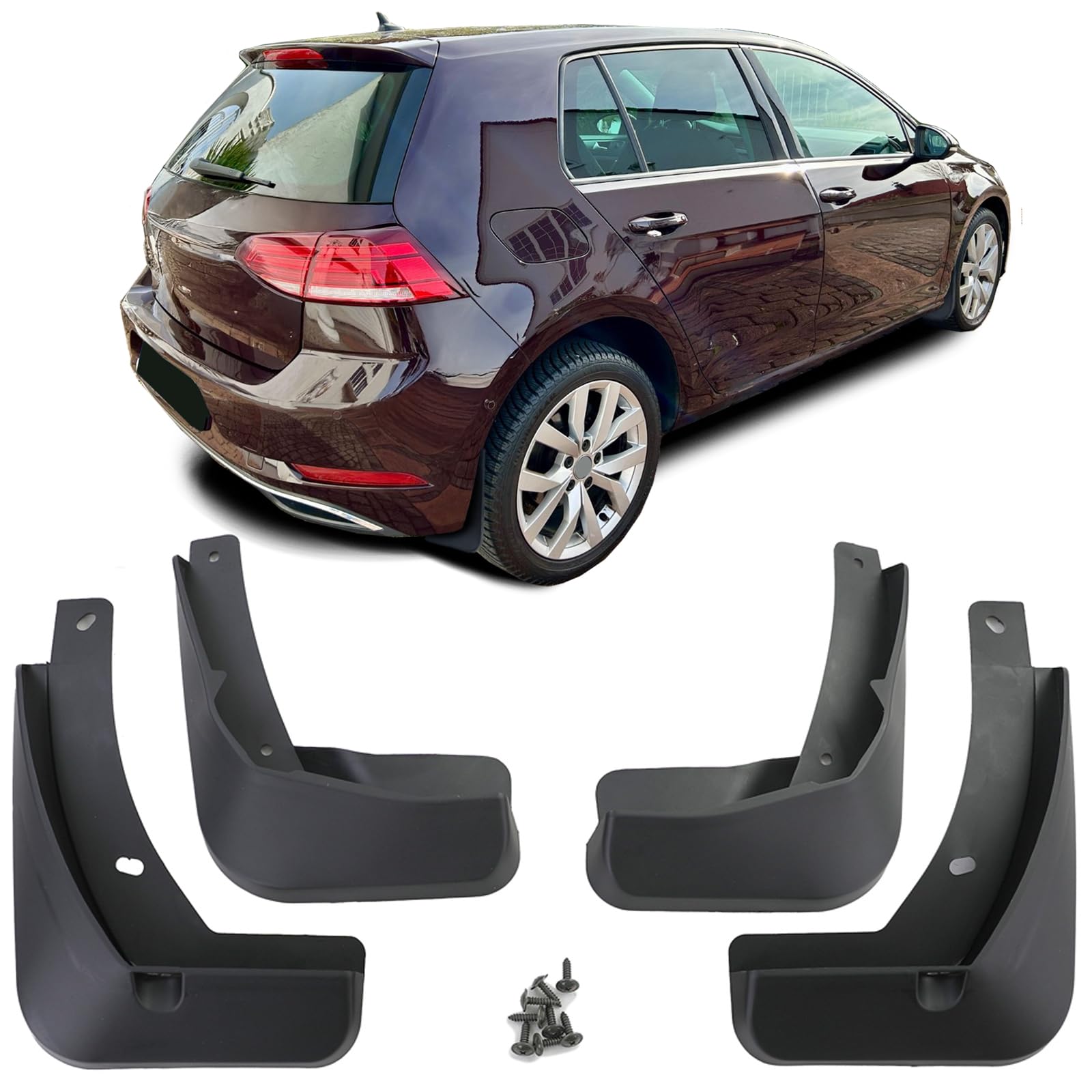 Schmutzfänger Set vorne und hinten Schwarz für VW Golf 7.5 17-19 Schmutzfänger Set vorne und hinten Schwarz für VW Golf 7.5 17-19 von Tenzo-R