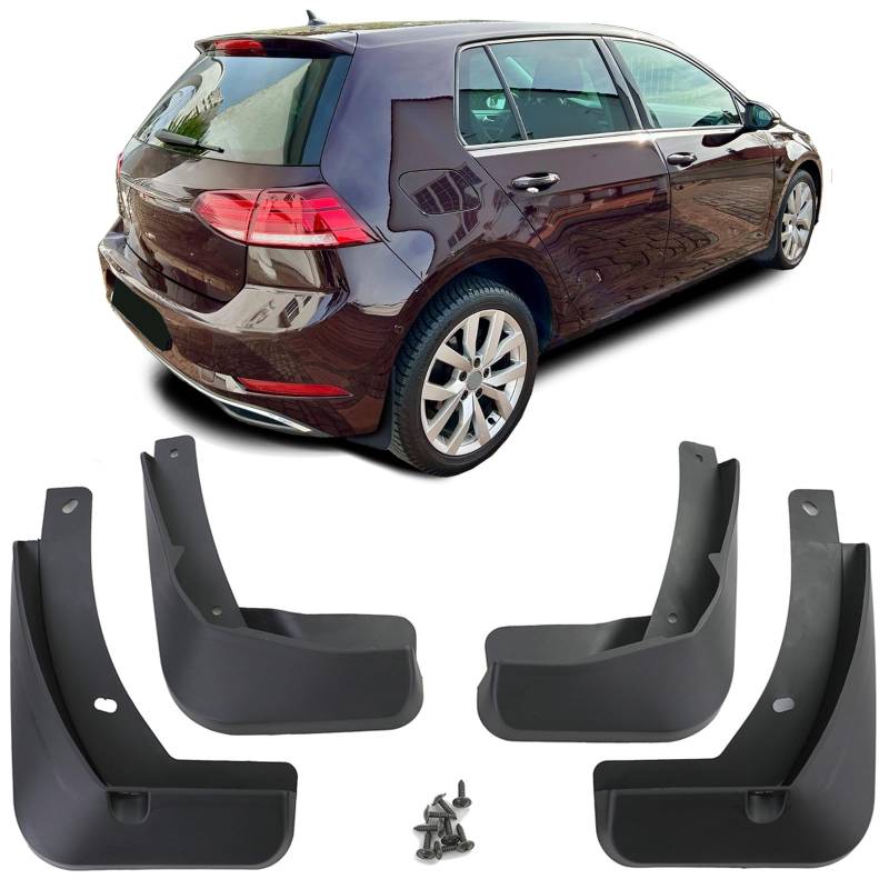 Schmutzfänger Set vorne und hinten Schwarz für VW Golf 7.5 17-19 von Tenzo-R