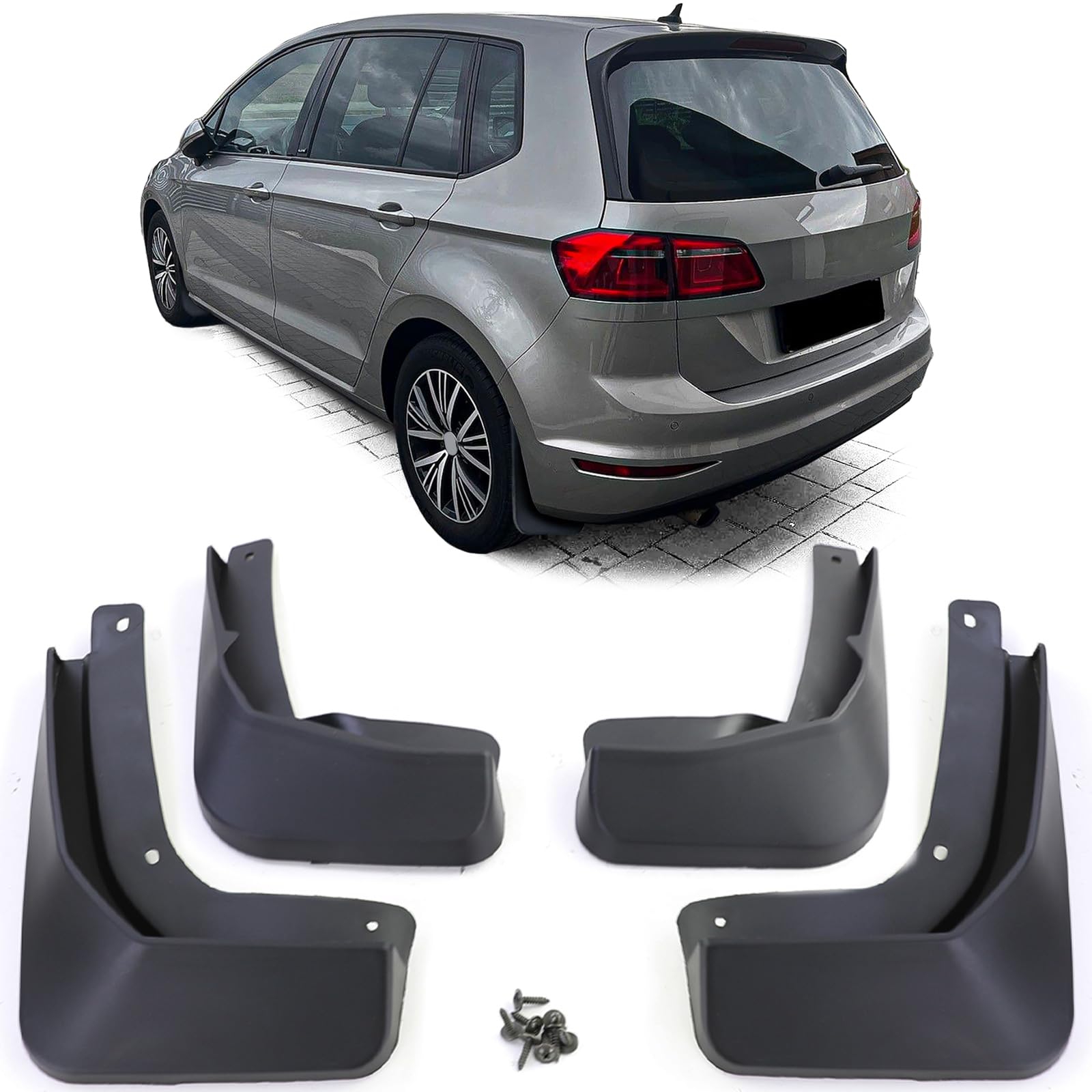 Schmutzfänger Set vorne und hinten Schwarz für VW Golf Sportsvan 2014-2017 Schmutzfänger Set vorne und hinten Schwarz für VW Golf Sportsvan 2014-2017 von Tenzo-R
