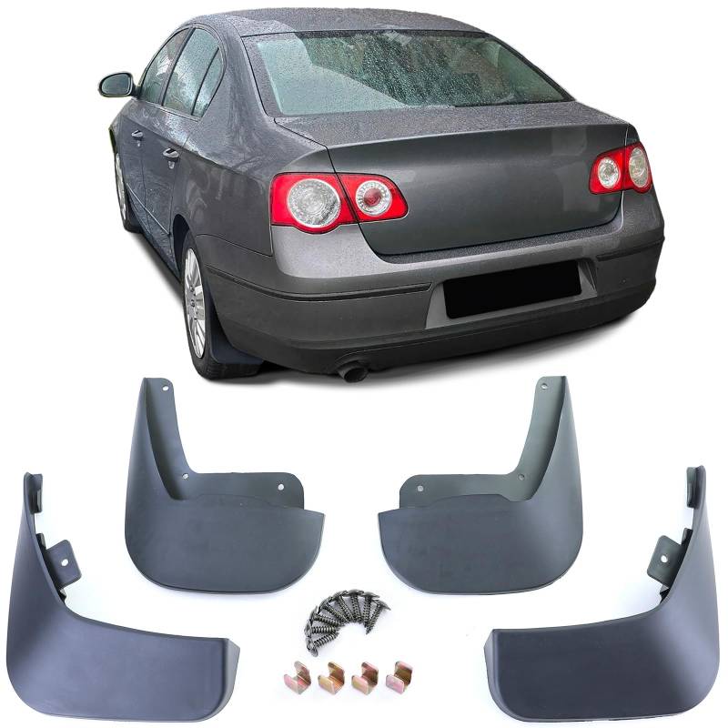 Schmutzfänger Set vorne und hinten Schwarz für VW Passat B6 3C 05-10 von Tenzo-R