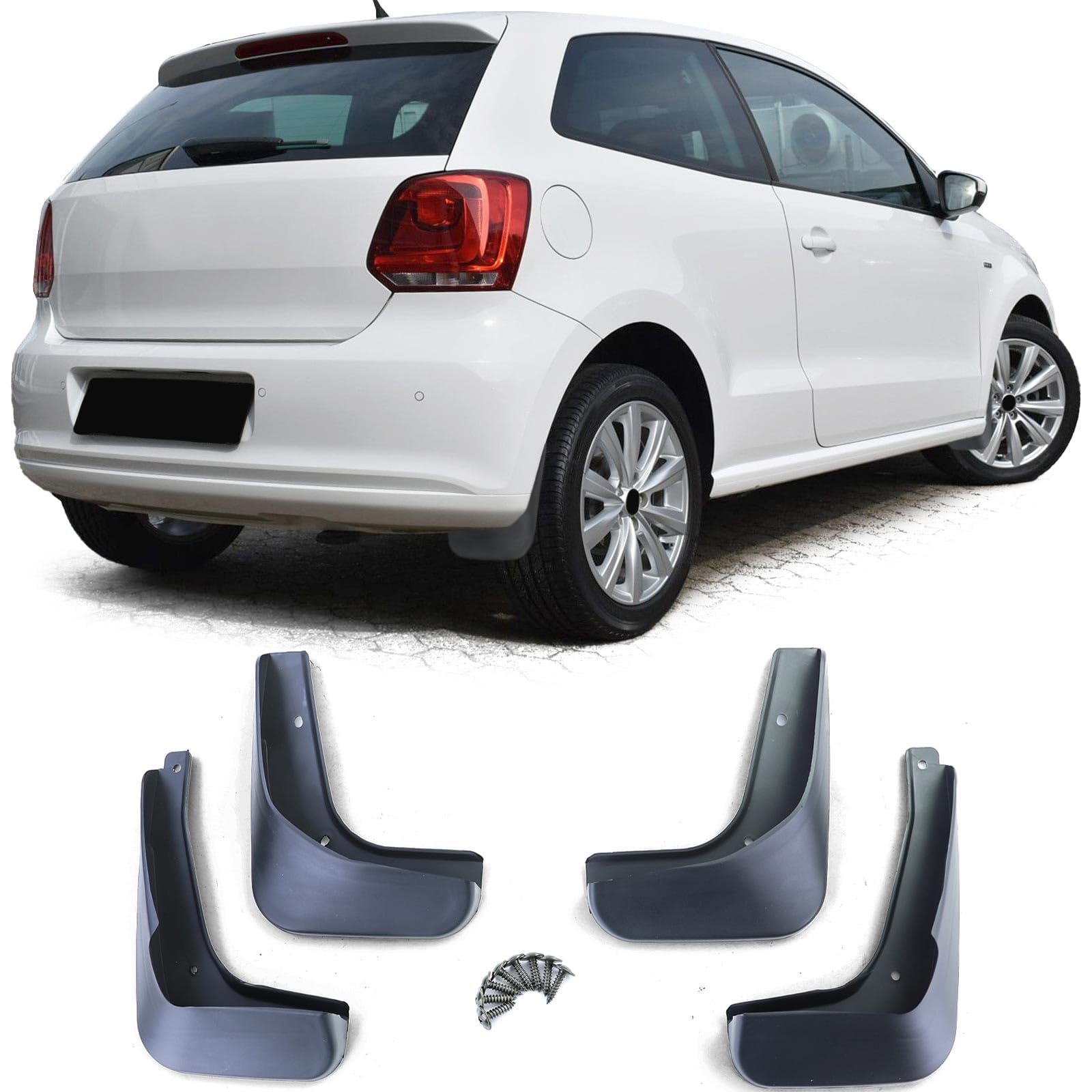 Schmutzfänger Set vorne und hinten Schwarz für VW Polo 5 Vorfacelift 6R 09-14 Schmutzfänger Set vorne und hinten Schwarz für VW Polo 5 Vorfacelift 6R 09-14 von Tenzo-R